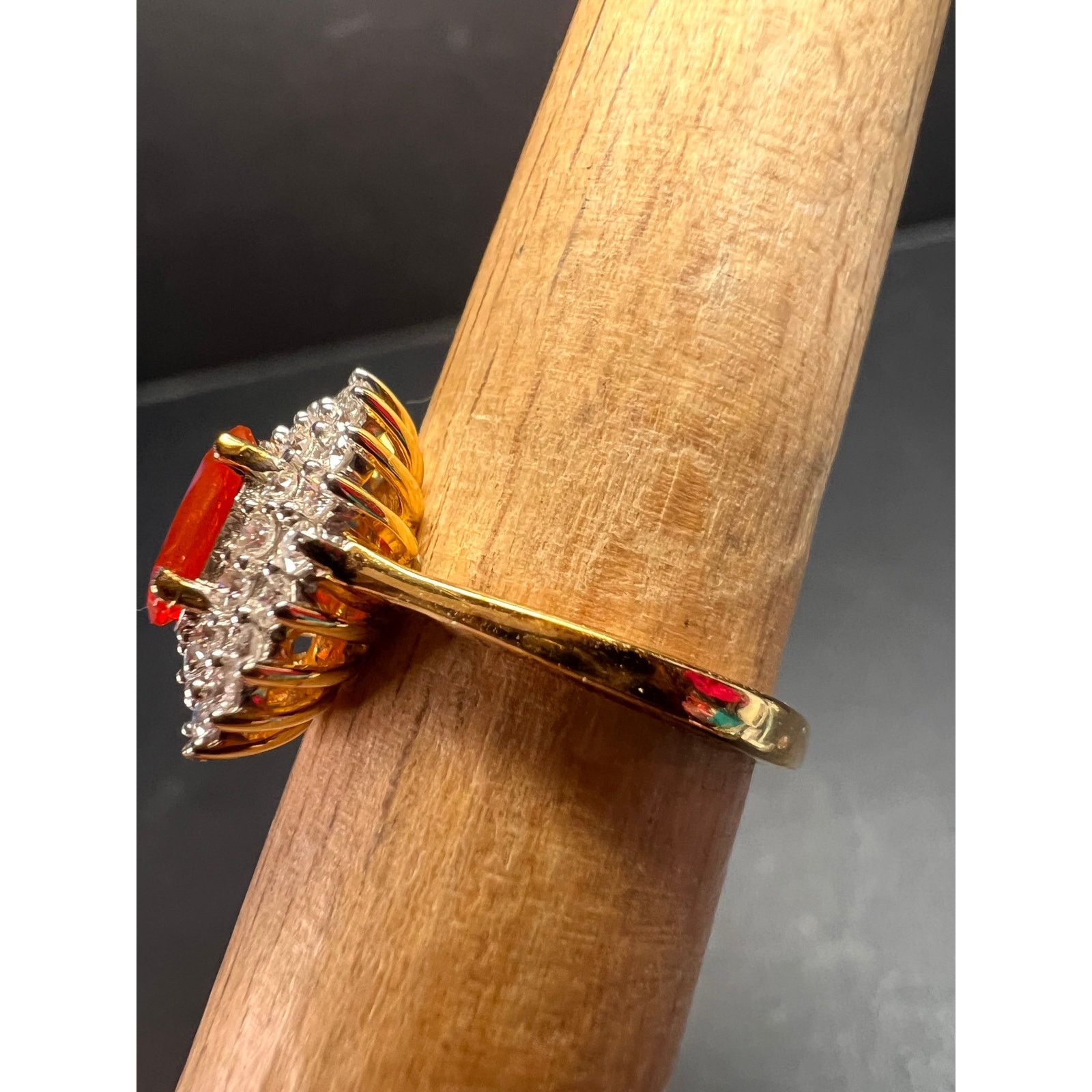 Other Mexican Cherry fire opal moissanite ring in vermeil size 5 Size ONE SIZE - 17 Thumbnail