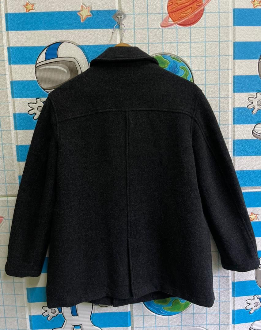 DKNY DKNY Double-Breasted Wool Pea Coat Charcoal Grey Size US L / EU 52-54 / 3 - 2 Thumbnail