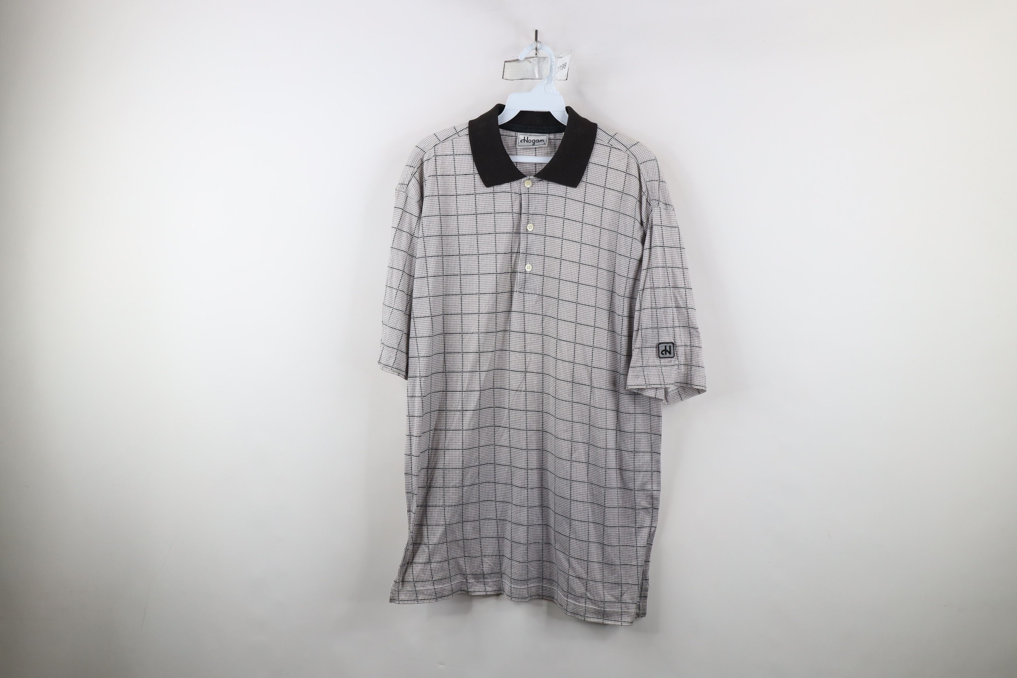 Vintage Vintage 90s Streetwear Houndstooth Plaid Collared Polo Shirt Size US S / EU 44-46 / 1 - 1 Thumbnail
