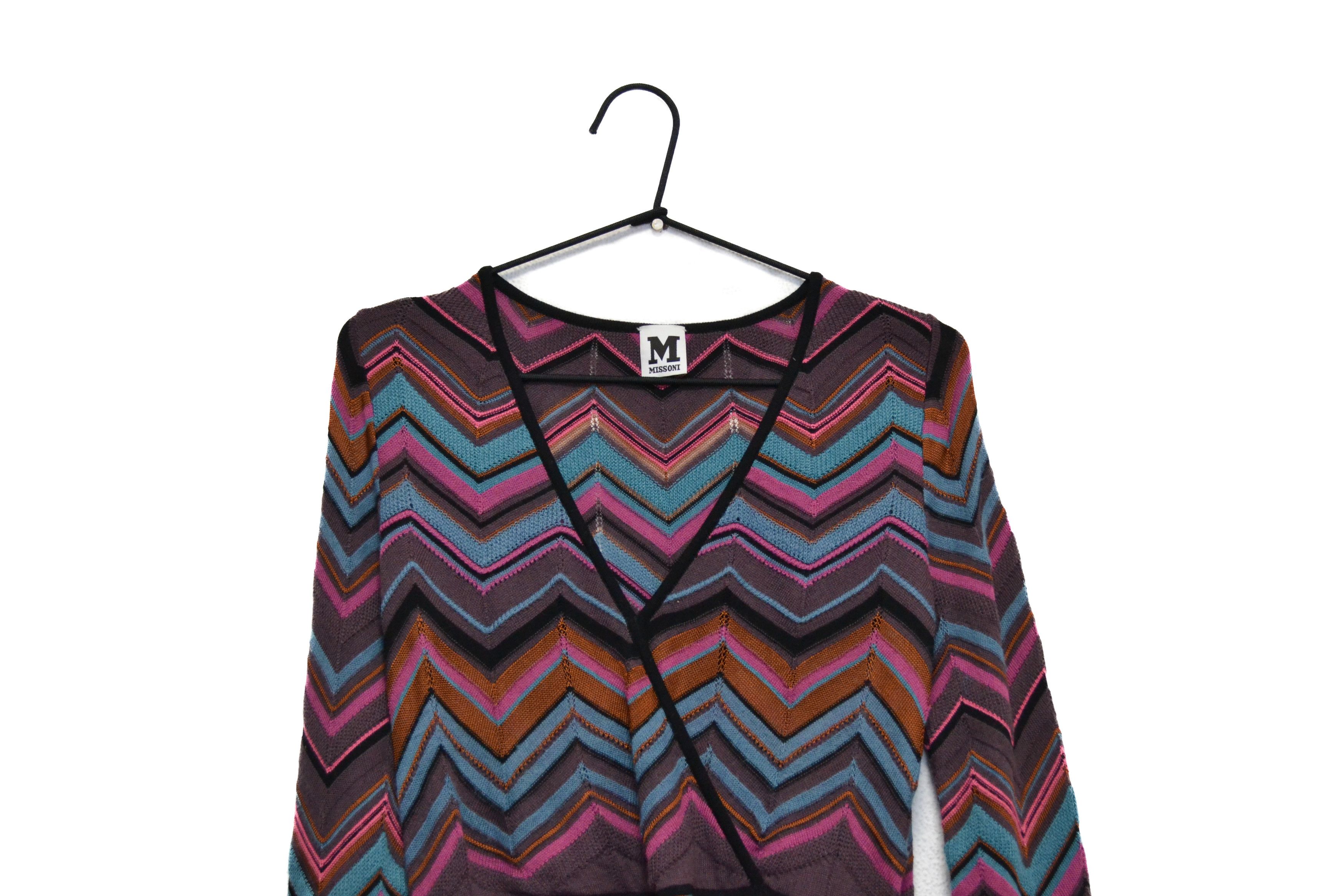 Missoni Missoni "M" Designer Zigzag Multicolor Viscose Dress Size M / US 6-8 / IT 42-44 - 2 Thumbnail