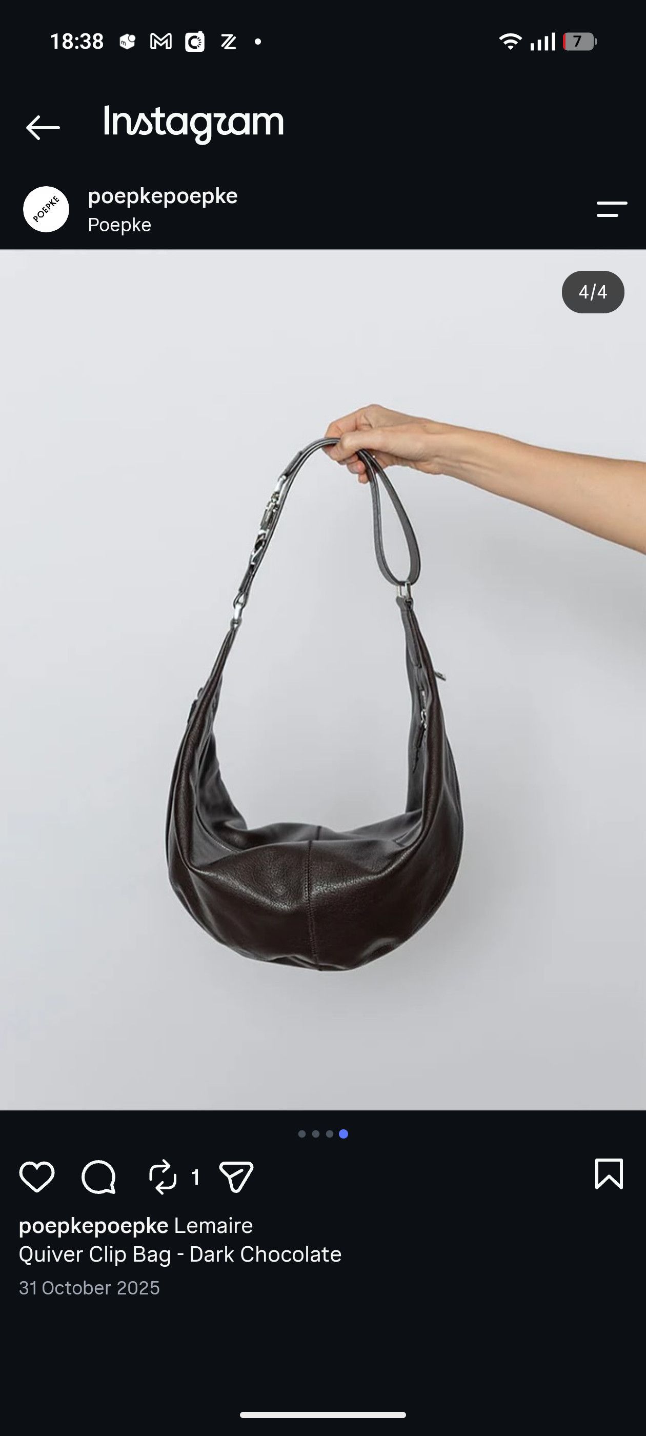 Lemaire LEMAIRE QUIVER CLIP BAG soft game croissant the row loewe Size ONE SIZE - 14 Thumbnail