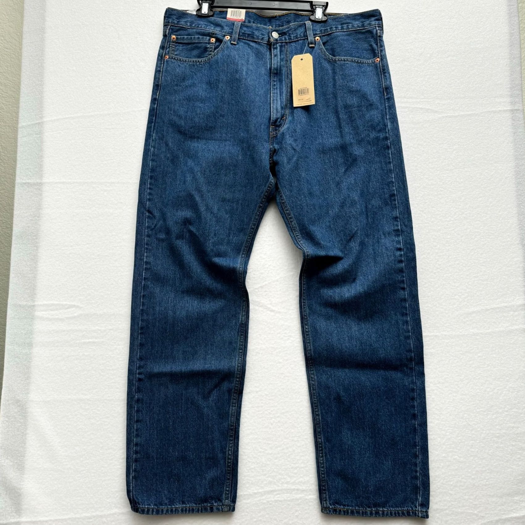 Levi's Levi's 505 Jeans Regular Straight 40x32 Stretch Medium Blue Denim Men Big & Tall Inseam 32 NWT Size US 40 / EU 56 - 4 Thumbnail