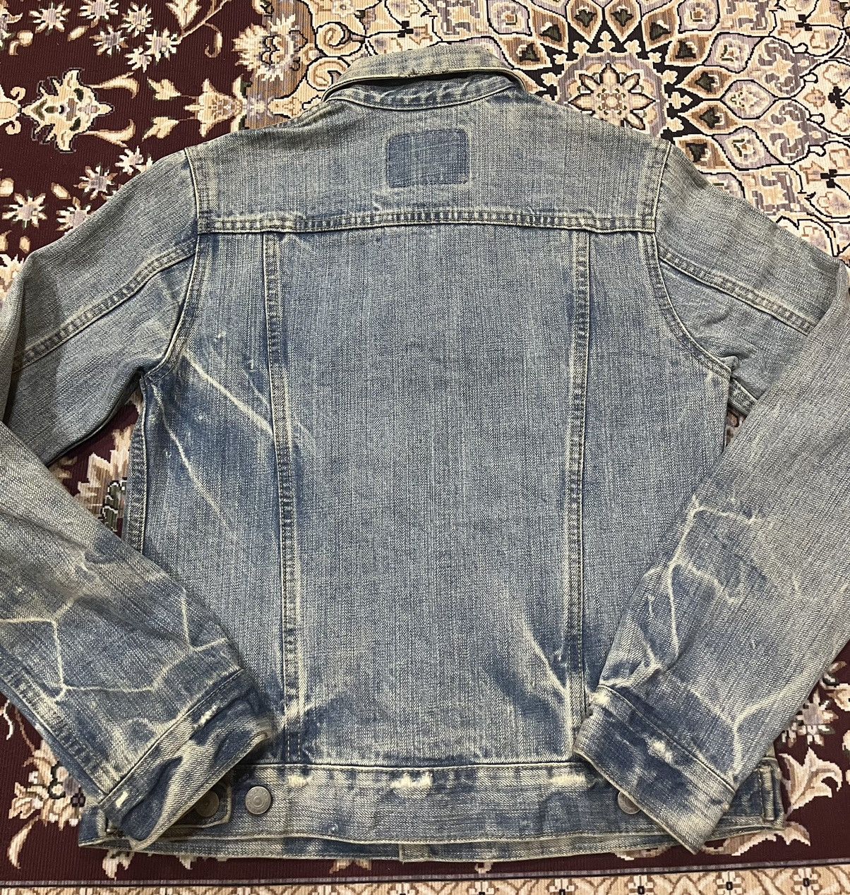 OMNIGOD Vintage Domingo Omnigod Distressed Stain Denim Jacket Size XS / US 0-2 / IT 36-38 - 15 Thumbnail