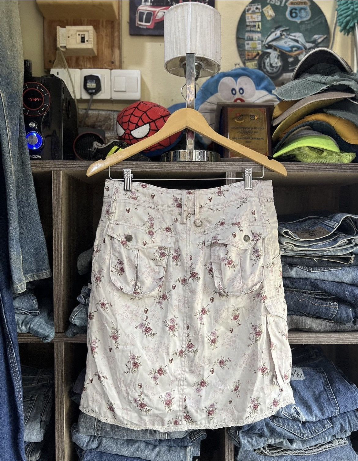 Hysteric Glamour 🔥Rare Fullprint Floral Skulls Hysteric Glamour Cargo Skirt Size 31" - 3 Thumbnail