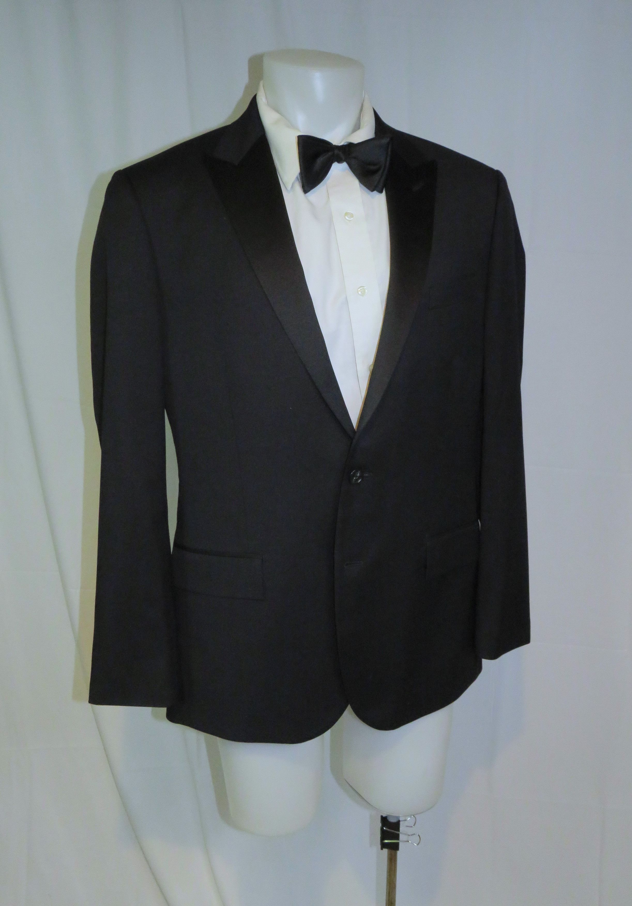 J.Crew Ludlow Tollegno Black Barathea Two Button Tuxedo Jacket 44R Size 44R - 7 Thumbnail