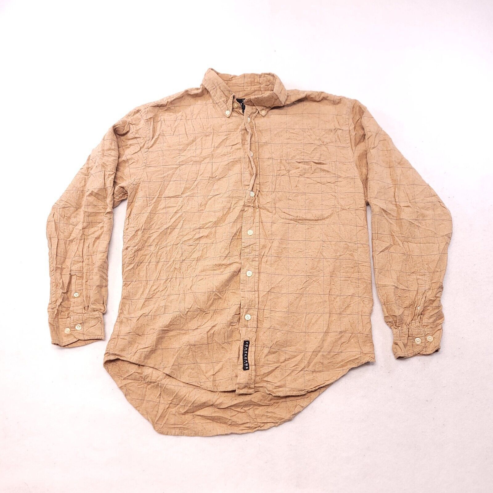 Consensus Sportswear Consensus Windowpane Flannel Shirt Mens Size Medium M Brown Size US M / EU 48-50 / 2 - 2 Thumbnail