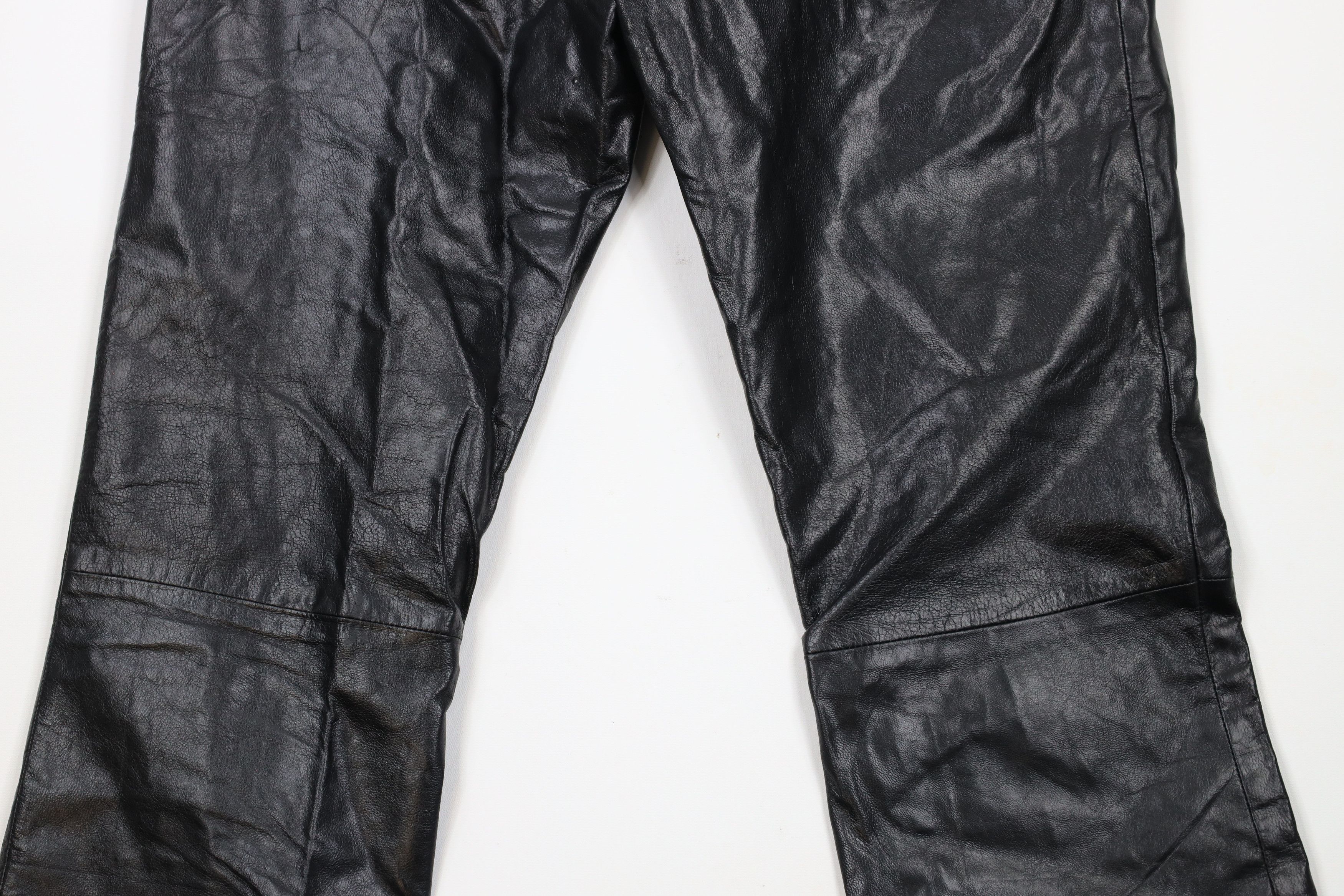 Vintage Vintage 90s Streetwear Flared Leather Pants Goth Dom Size 36" / US 14 / IT 50 - 10 Thumbnail