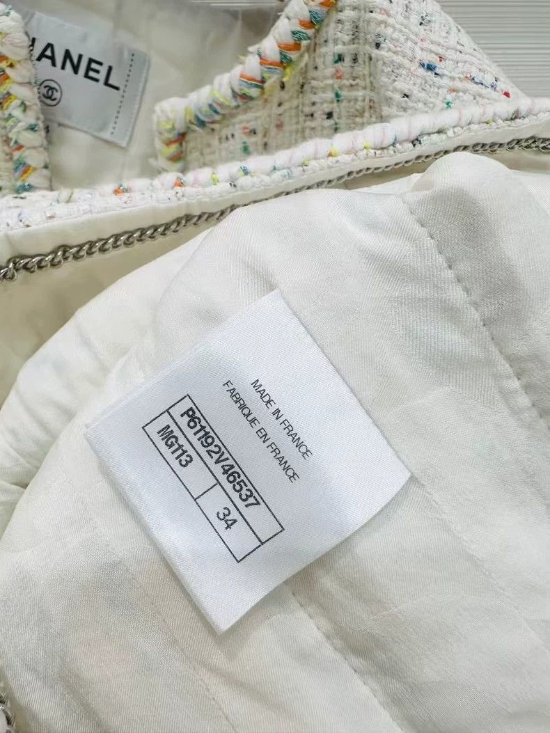 Chanel Chanel Beach series white short-sleeved tweed jacket Size XXS / US 00 / IT 34 - 6 Thumbnail