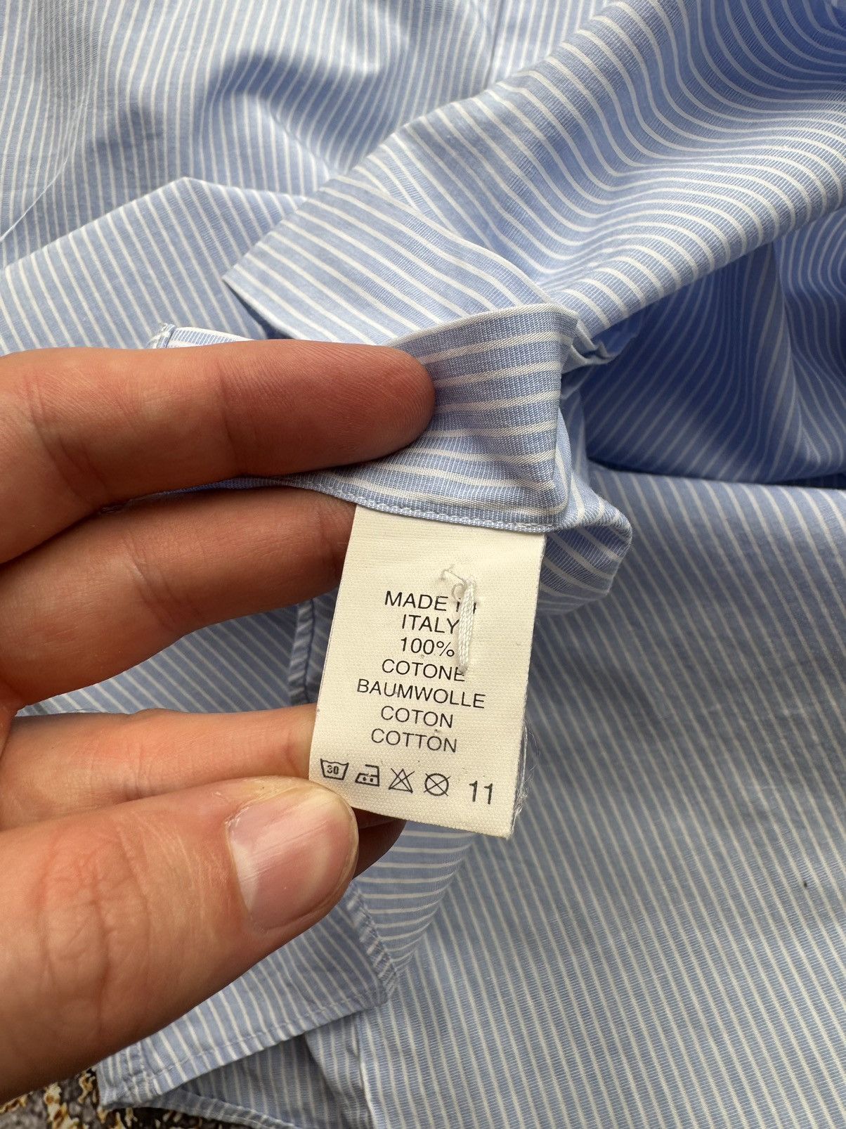 Moschino × Vintage Moschino Vintage Striped Shirt Long Sleeve Size US M / EU 48-50 / 2 - 8 Thumbnail