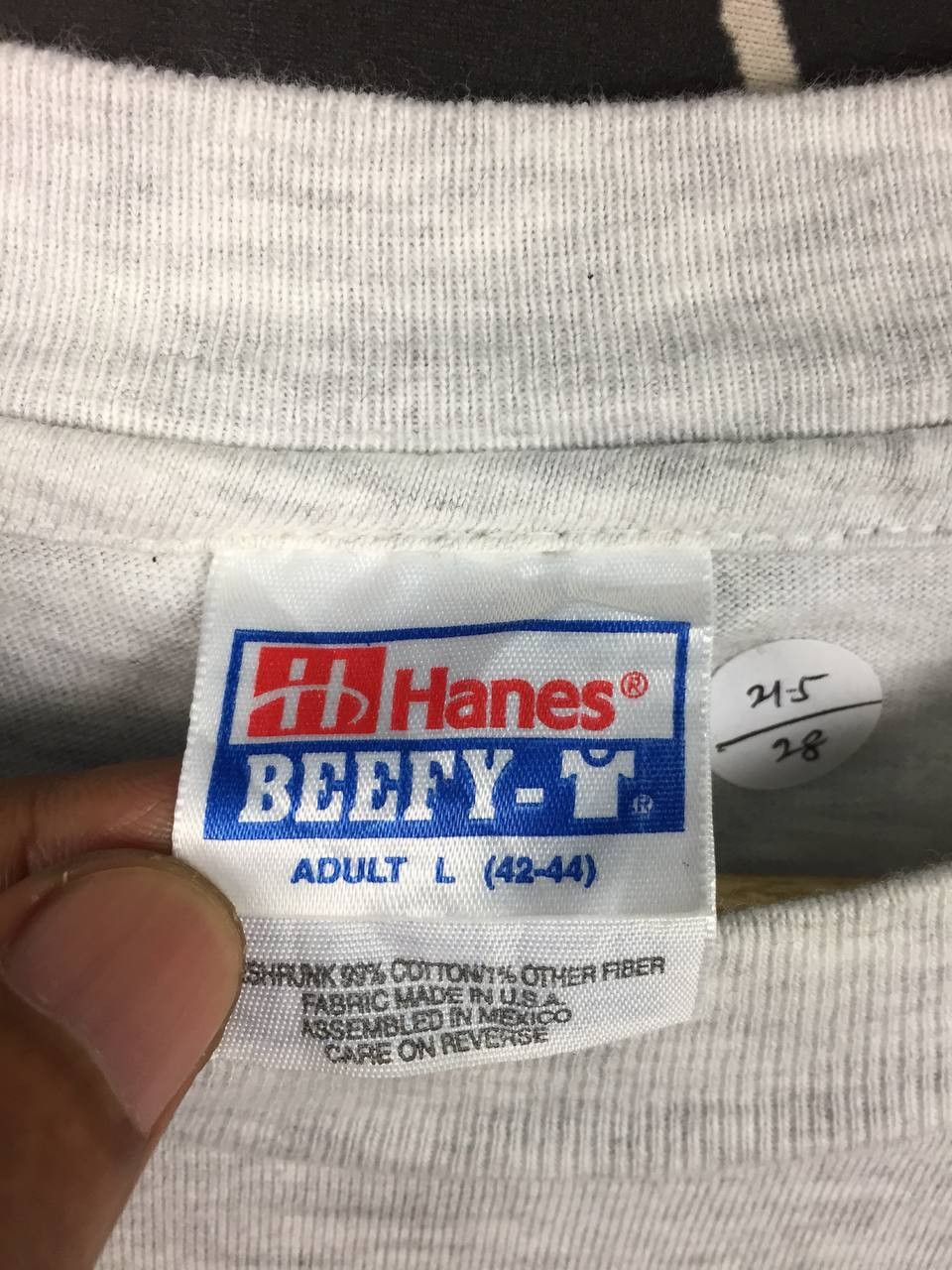Hanes Vtg 90s Hanes Beefy T Classic Plain Blank Tee Size L Size US L / EU 52-54 / 3 - 9 Thumbnail