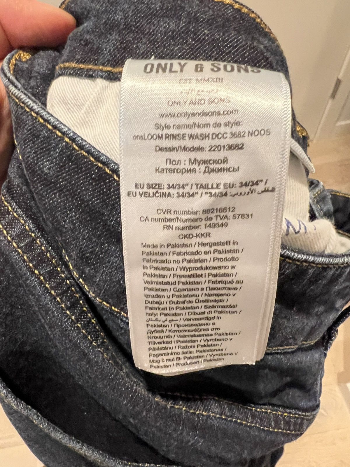 ONLY & SONS Only & Sons Slim Straight Dark Blue Jeans Men’s Size 34x34 Size US 34 / EU 50 - 3 Thumbnail