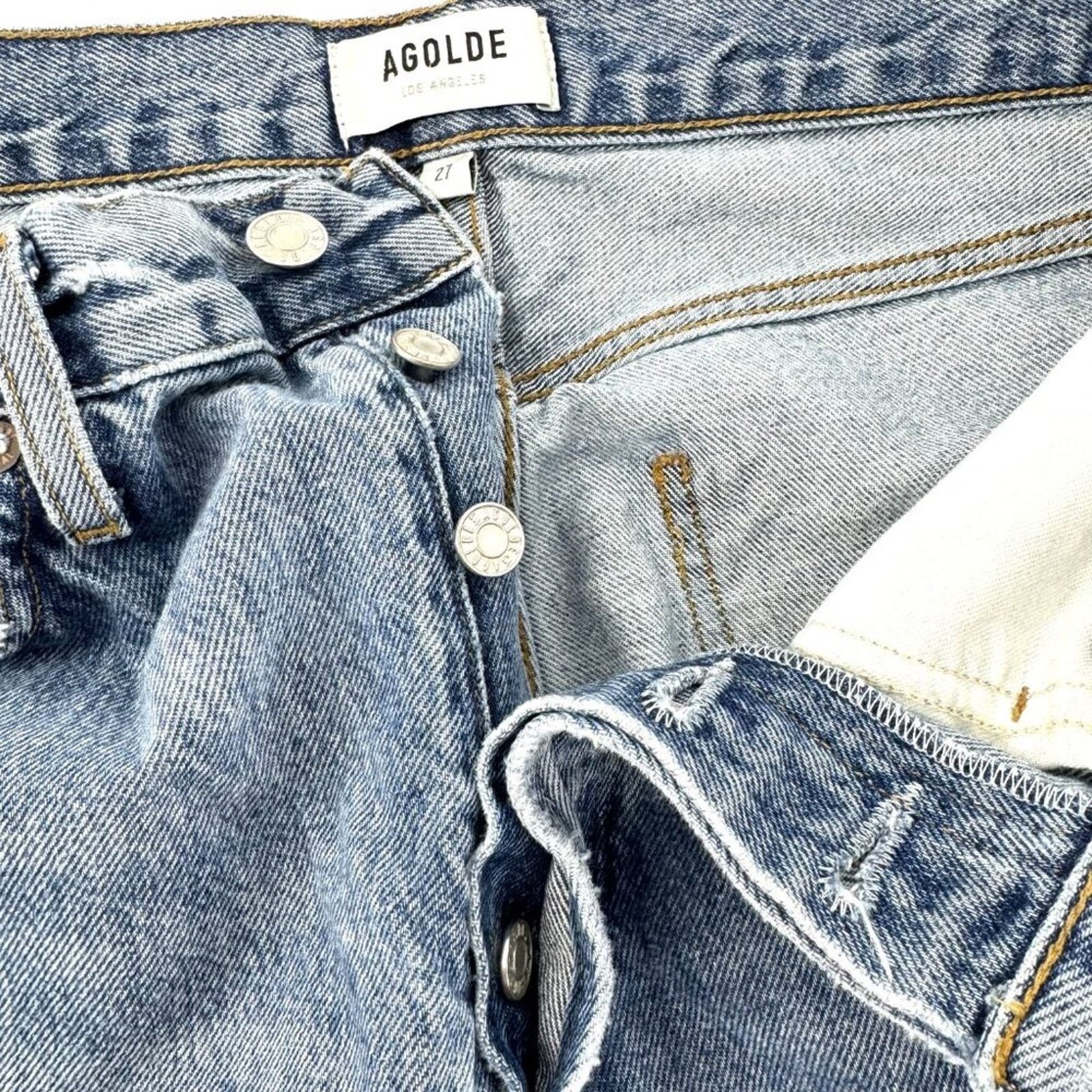 Agolde Agolde Lana Relaxed Straight Denim Jeans Raw Hem Size 27 Size 27" / US 4 / IT 40 - 7 Thumbnail