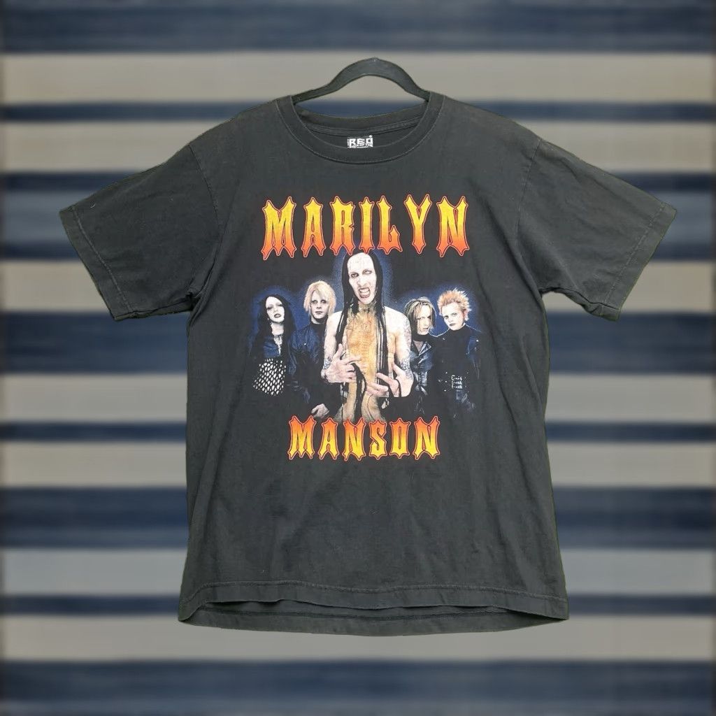 FRED VINTAGE Marilyn Manson Shirt Mens Large Against All Gods Concert Tour Rock Shirt Size US L / EU 52-54 / 3 - 1 Thumbnail