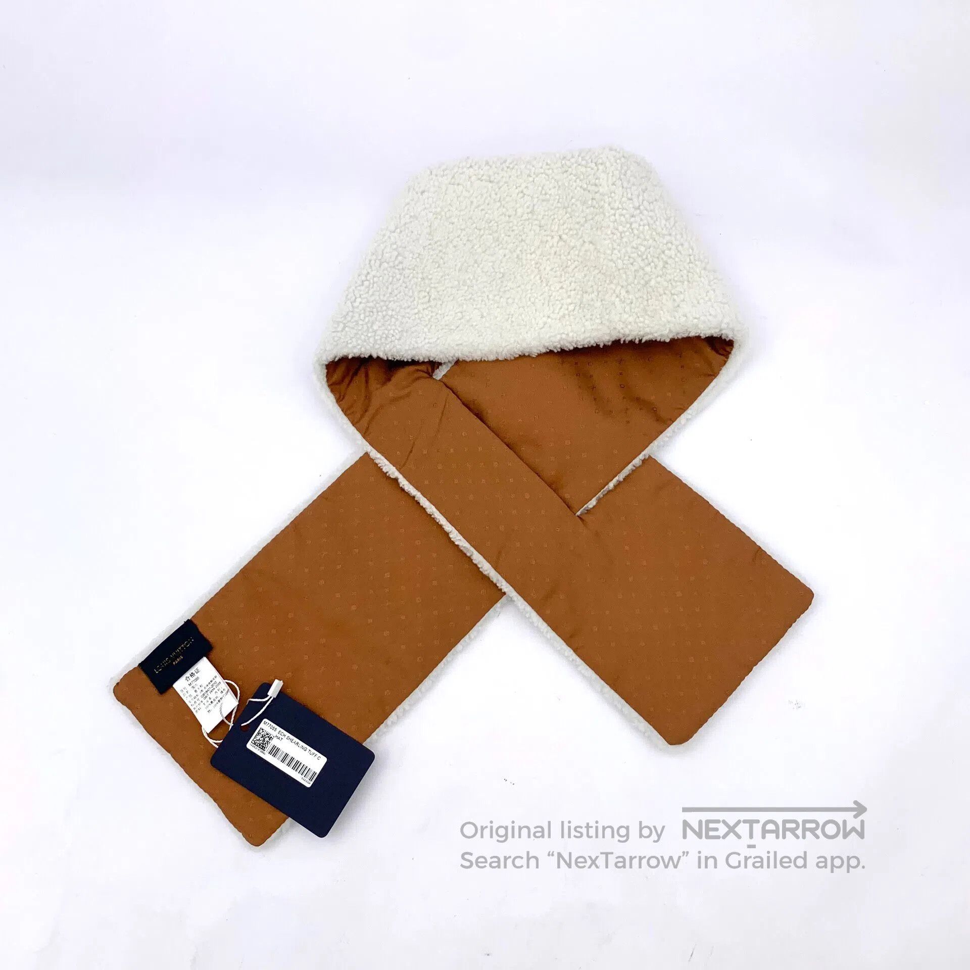 Louis Vuitton Louis Vuitton Beige Logo Monogrammed Fleece Scarf| Size ONE SIZE - 2 Thumbnail