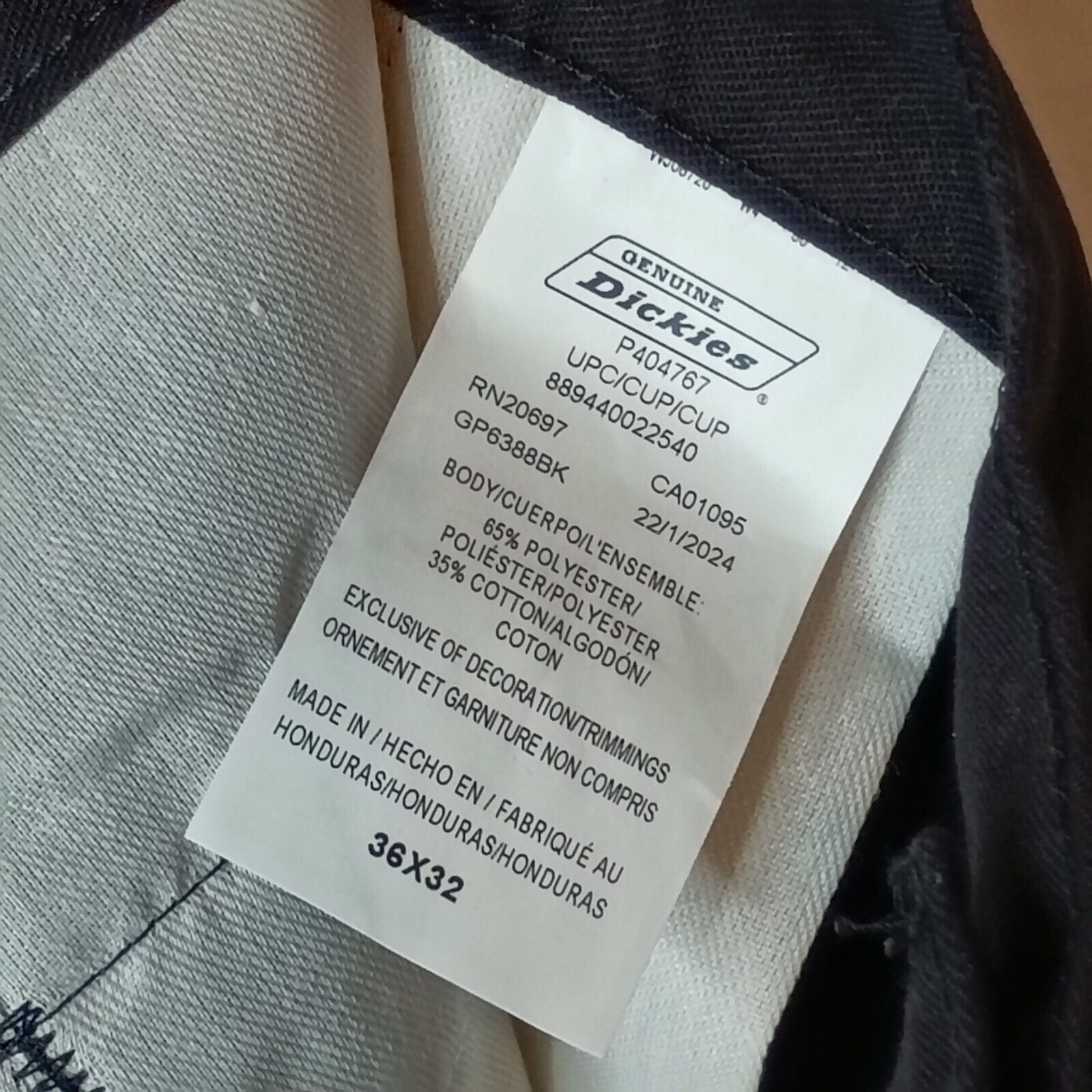 Dickies Dickies Work Pants Men's 36x32 Relaxed Fit Flex Black Size US 36 / EU 52 - 4 Thumbnail