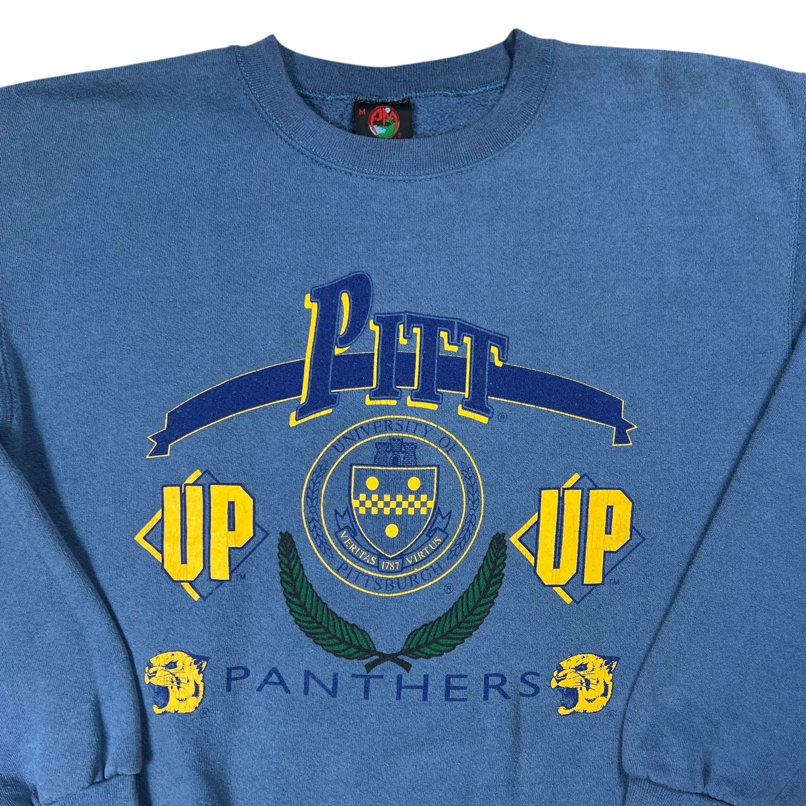 Vintage 1990s University of Pittsburgh Pitt Panthers faded crewneck Size US M / EU 48-50 / 2 - 2 Thumbnail
