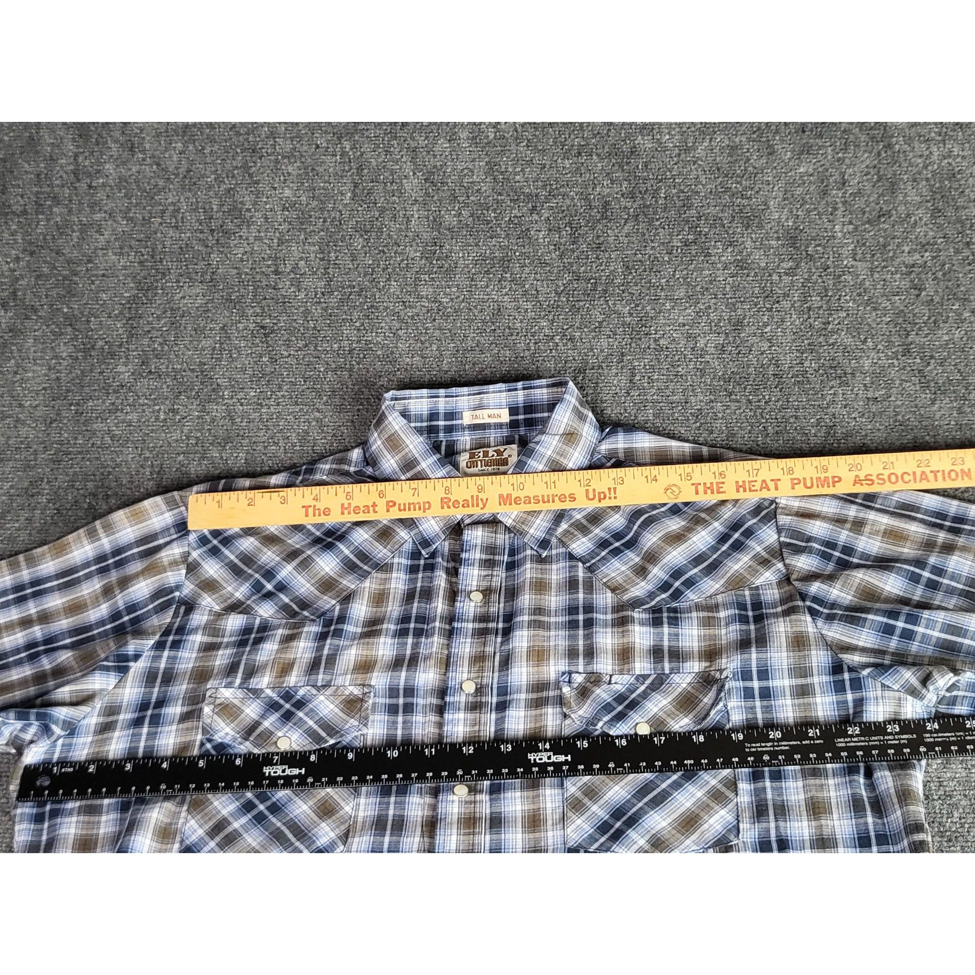 Western Rise Ely Cattleman Pearl Snap Shirt Men Sz L Tall Big Plaid Weste Size US L / EU 52-54 / 3 - 6 Thumbnail