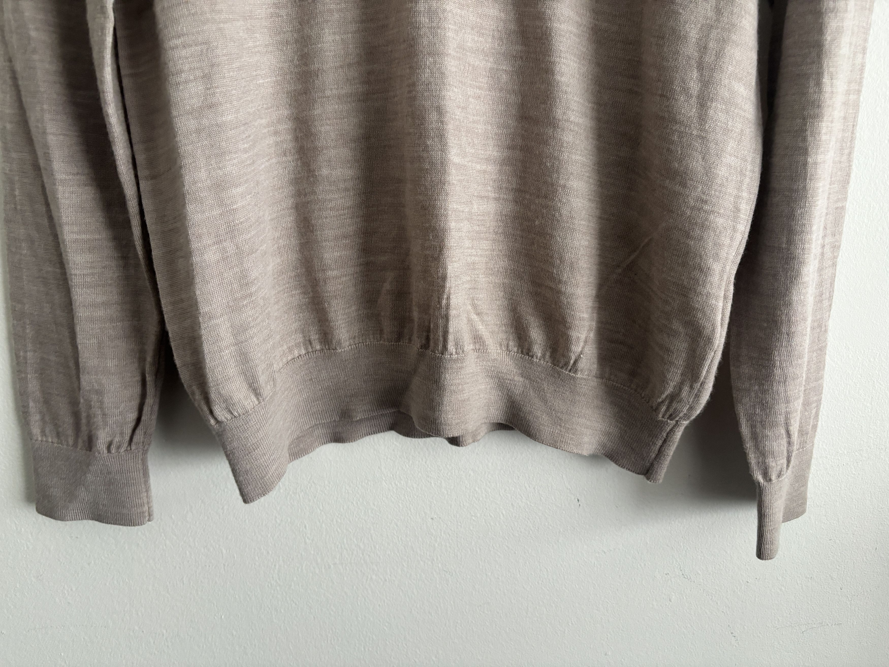 Reiss $150 Reiss Oatmeal Merino Wool Quarter Zip Sweater - Medium Size US M / EU 48-50 / 2 - 5 Thumbnail