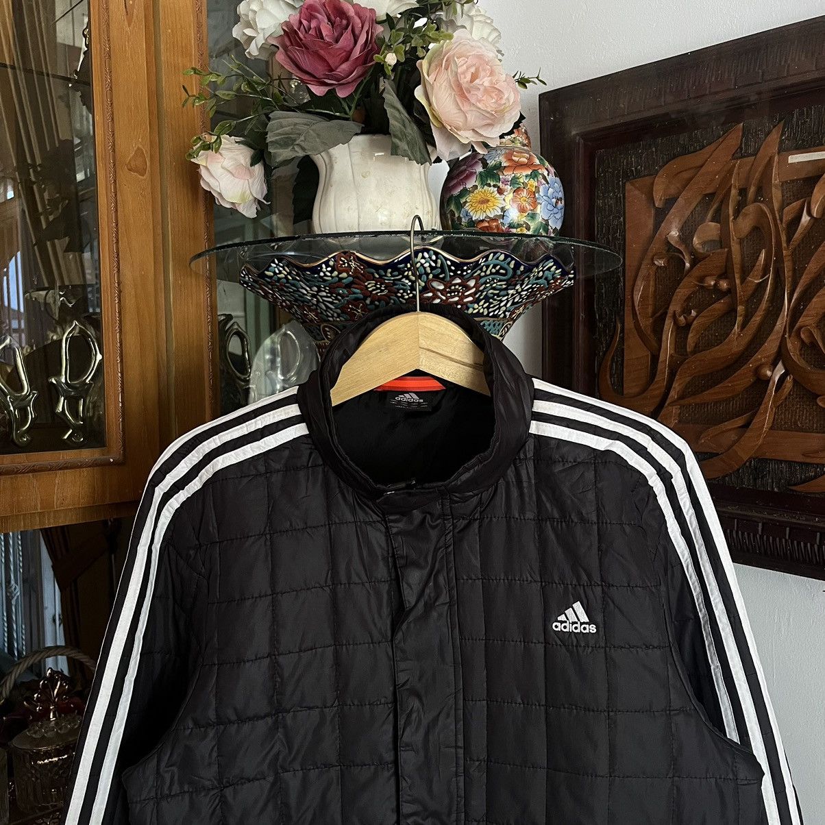 Adidas Vintage Adidas 3 Stripes Puffer Jacket Size US L / EU 52-54 / 3 - 2 Thumbnail