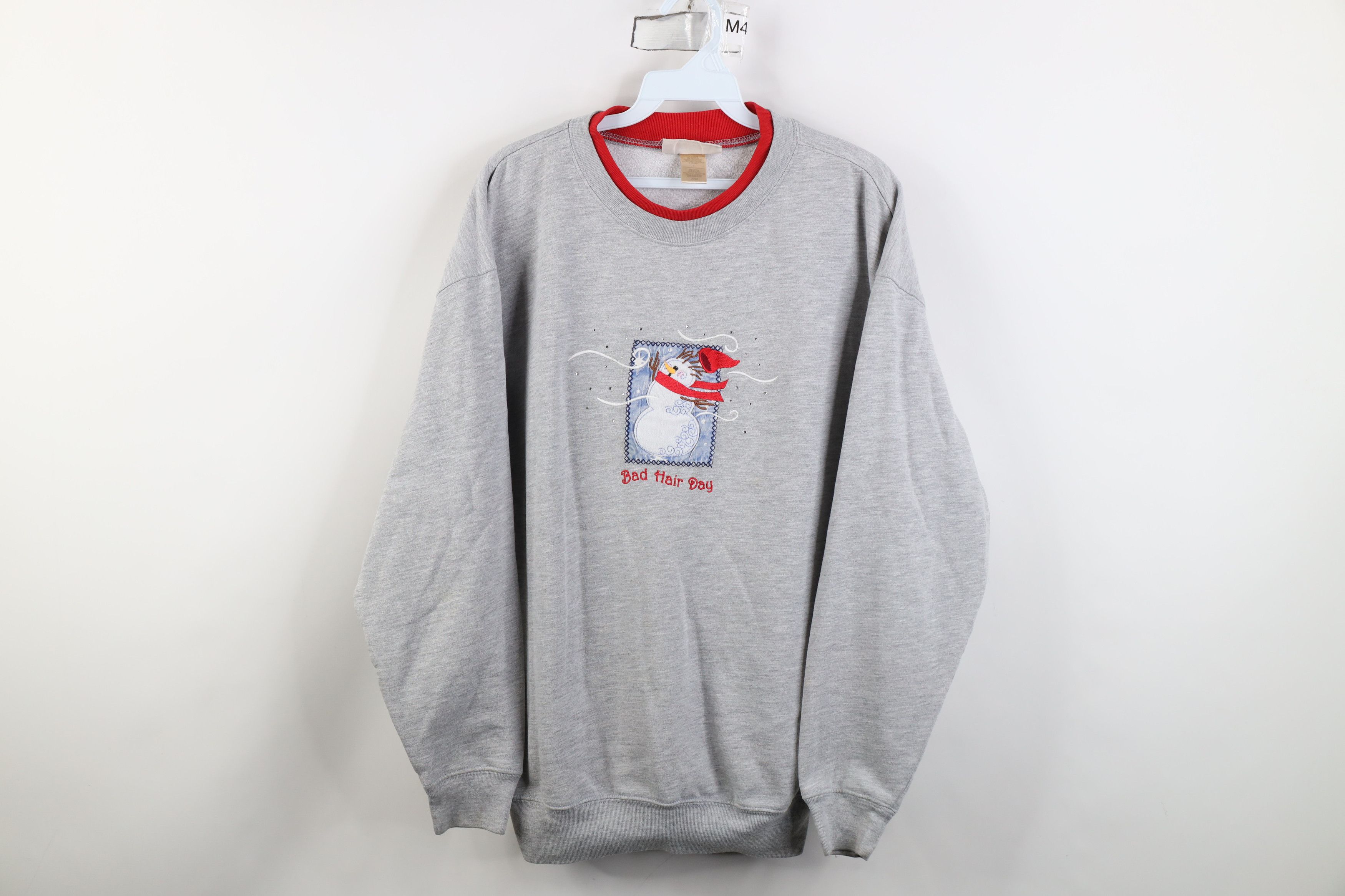 Vintage Vintage 90s Y2K Christmas Winter Snowman Hair Day Sweatshirt Size L / US 10 / IT 46 - 1 Thumbnail