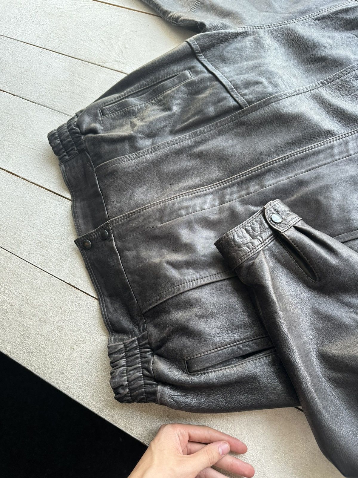 Other 🚨VNTG LEATHER JACKET AVANT GARDE ASYMMETRICAL BROWN MOTO Size US L / EU 52-54 / 3 - 3 Thumbnail