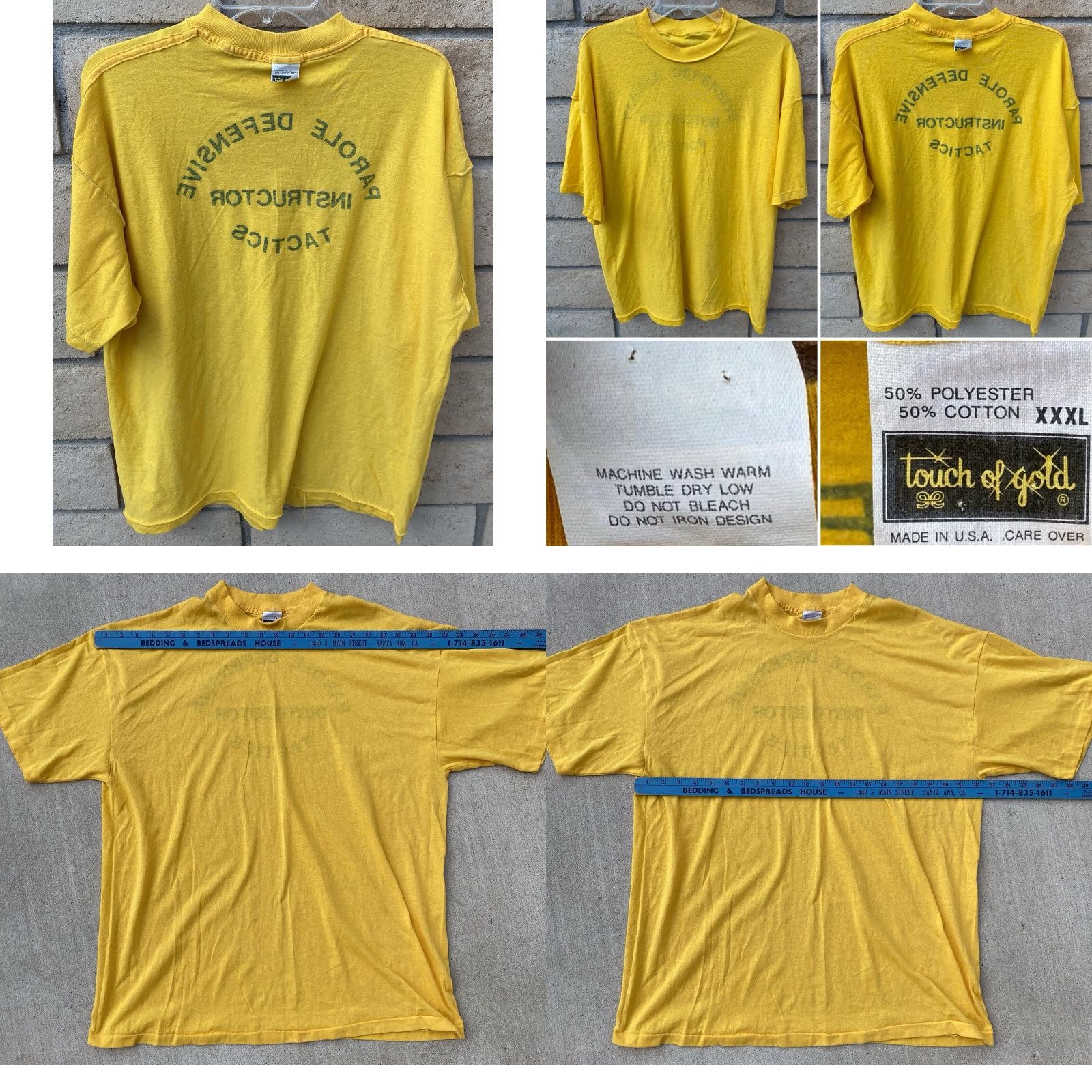 Vintage VINTAGE Parole Defensive Tactics Instructor T Shirt Short Sleeve Size XXXL 3XL Yellow Touch Of Gold Mens Shirt 1980s Graphic Print Size US XXL / EU 58 / 5 - 10 Thumbnail