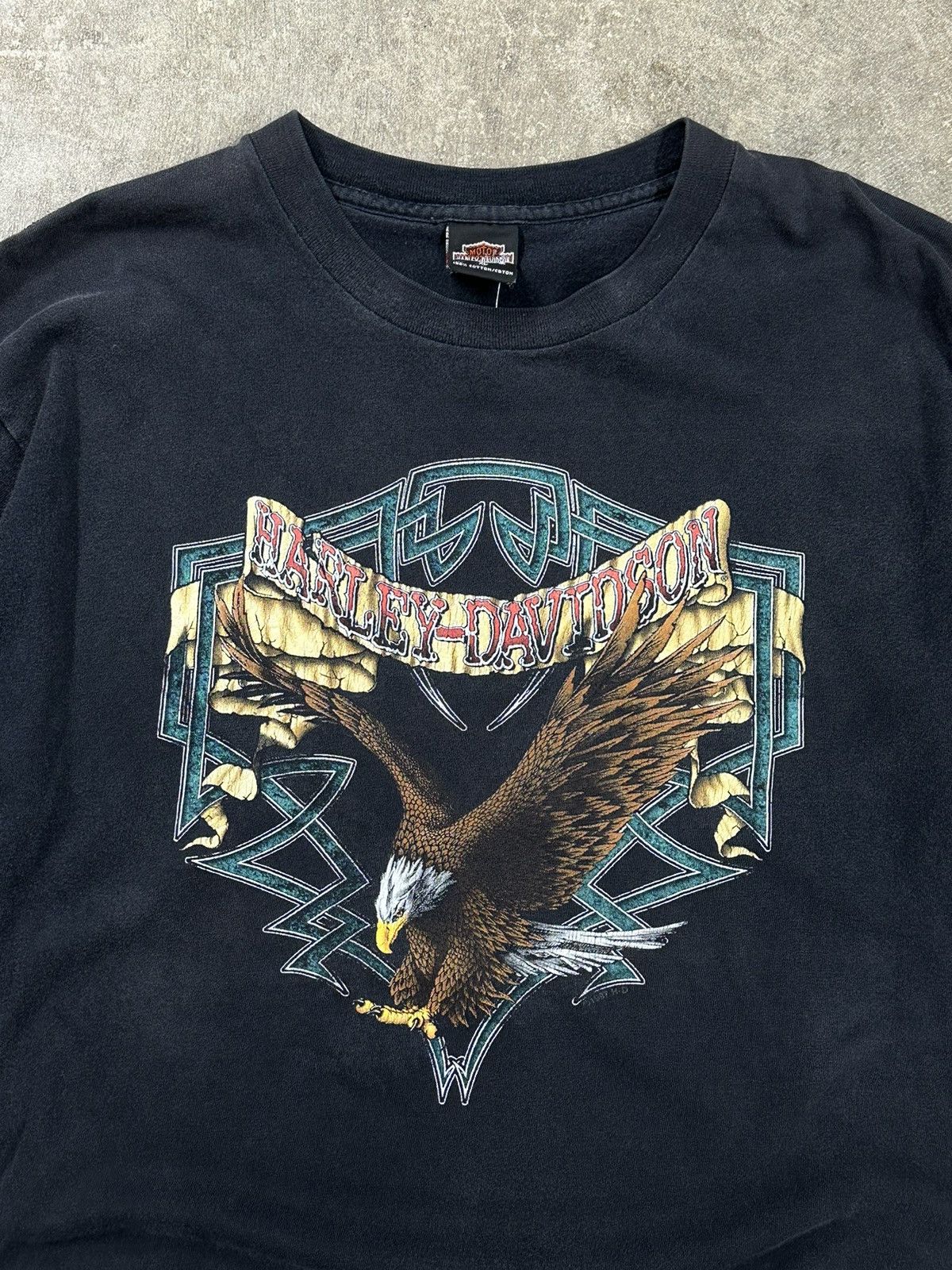 Harley Davidson Vintage 90s Harley Davidson Louisiana Eagle Biker T-Shirt Size US XL / EU 56 / 4 - 5 Thumbnail