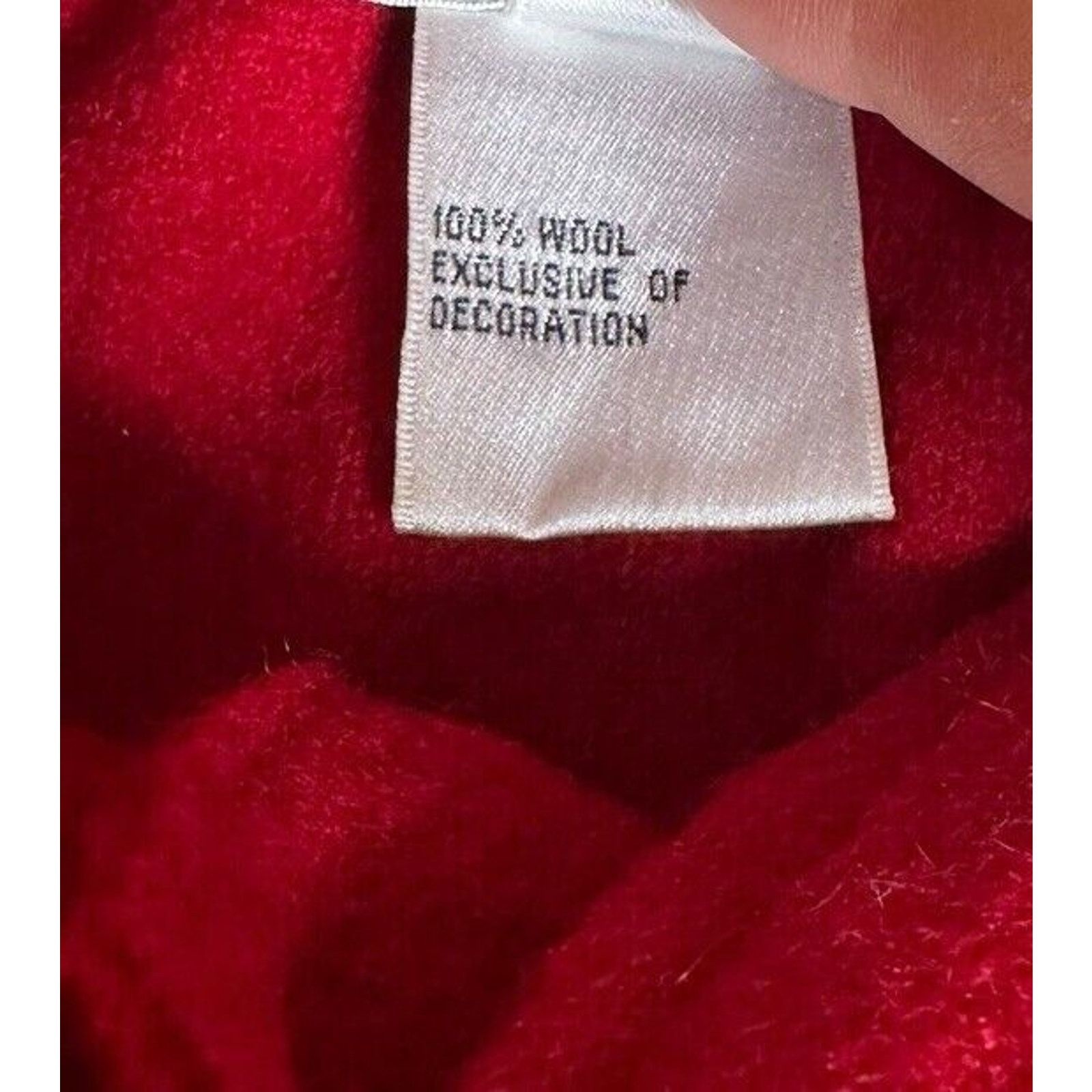 Other Vintage Talbots Red Boiled Wool Sweater Jacket Beaded Sz PL Size L / US 10 / IT 46 - 11 Thumbnail