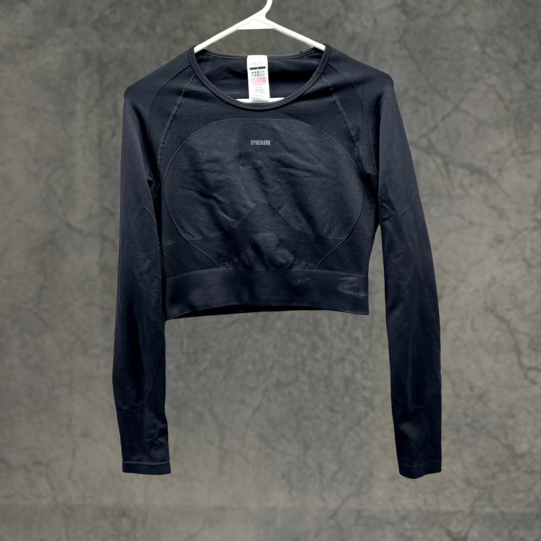 Gymshark Gymshark Shirt Womens Large Black Long Sleeve Seamless Crop Stretch Nylon Blend Size L / US 10 / IT 46 - 1 Thumbnail