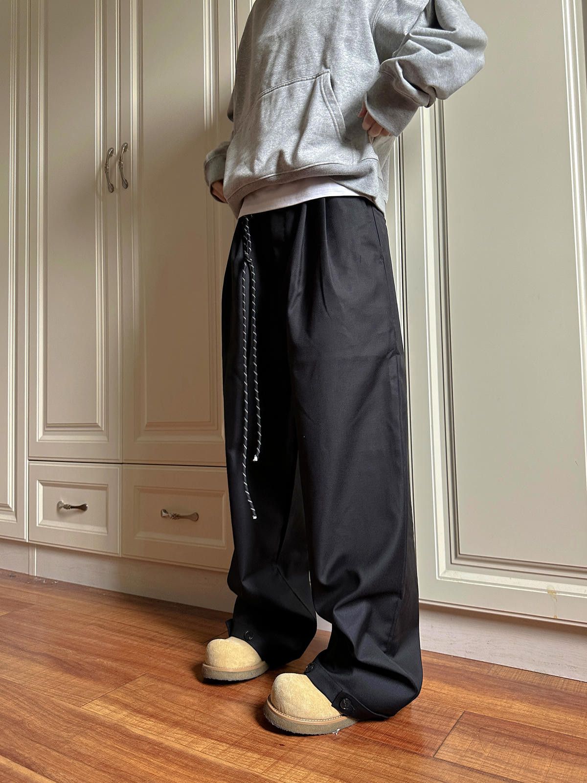 Other Black Wide Leg Relaxed Casual Pants, Baggy Lounge Pants Size US 30 / EU 46 - 3 Thumbnail