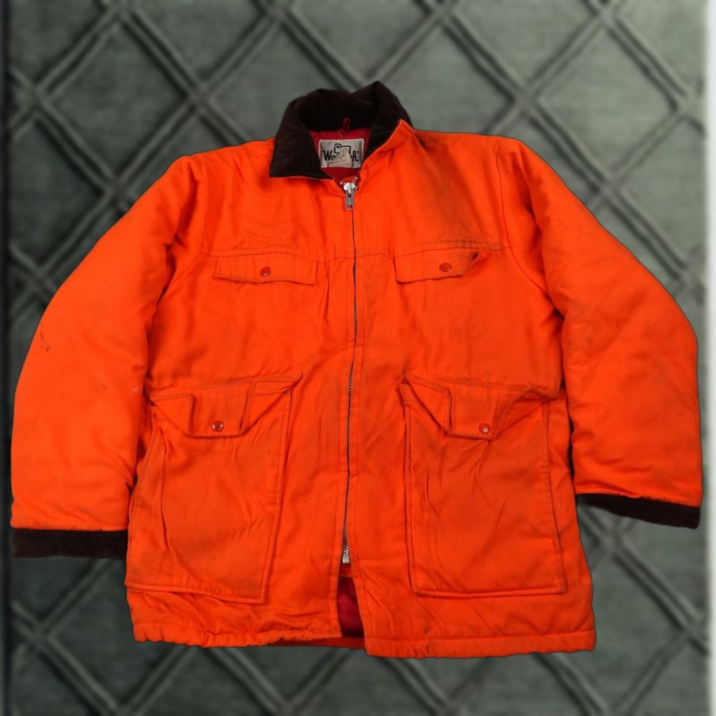 Vintage VINTAGE Woolrich Coat Mens M Orange Hunting Parka Jacket Quilted Lined 80s Size US M / EU 48-50 / 2 - 1 Thumbnail