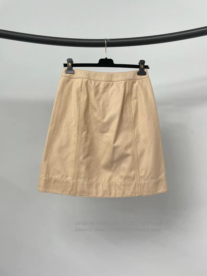 Hermes Hermes Nude pink double-breasted midi skirt Size 24" / US 00 / IT 34 - 2 Thumbnail