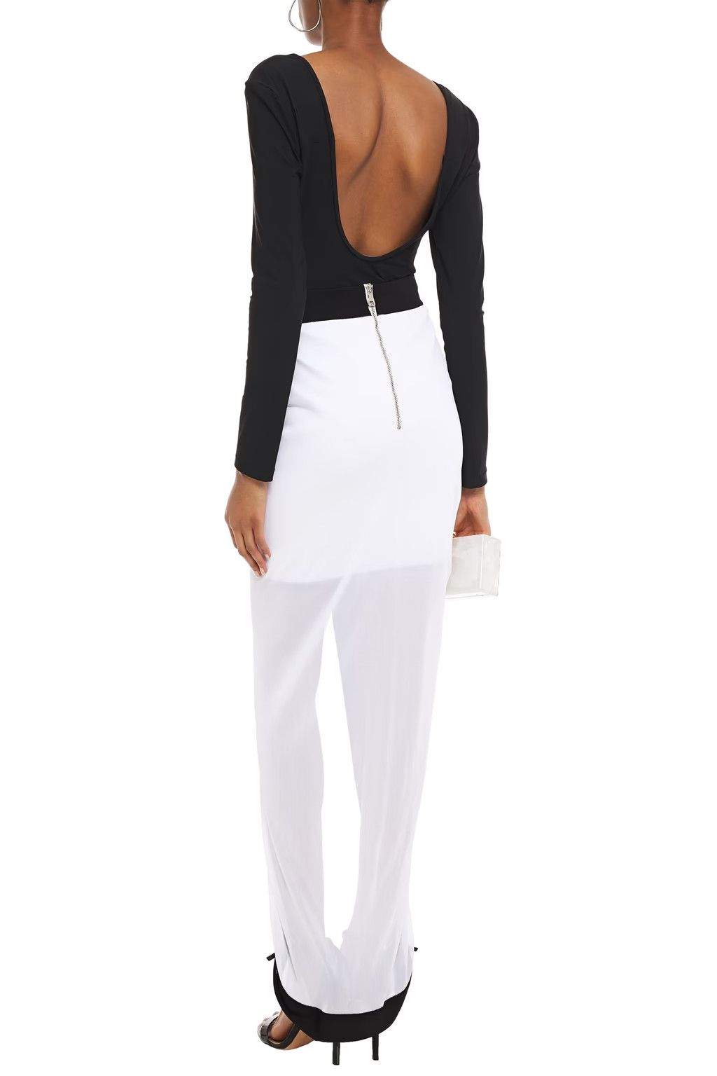 Balmain o1y0625 Maxi Skirt in White/Black Size 26" / US 2 / IT 38 - 3 Thumbnail