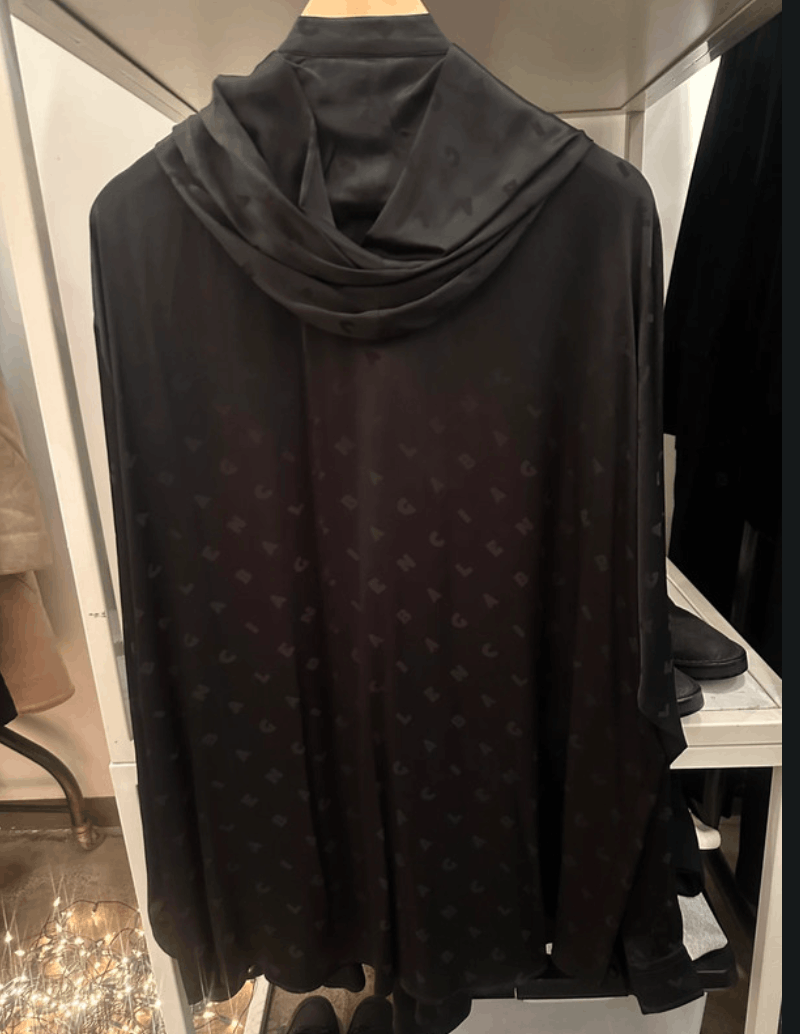 Balenciaga Hooded duchesse-satin blouse Oversized Black M Size M / US 6-8 / IT 42-44 - 2 Thumbnail