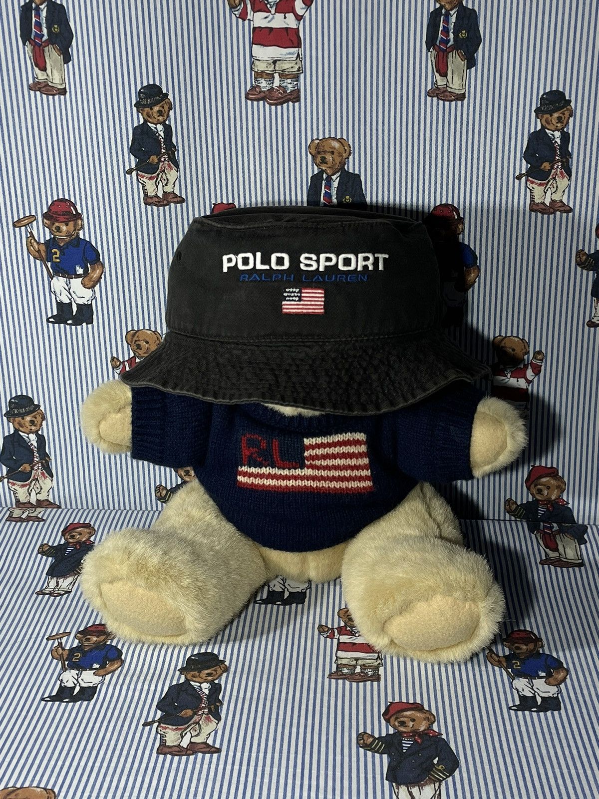 Polo Ralph Lauren × RRL Ralph Lauren × Ralph Lauren Bucket Polo Sport Spell Out OG Vintage Size ONE SIZE - 2 Thumbnail
