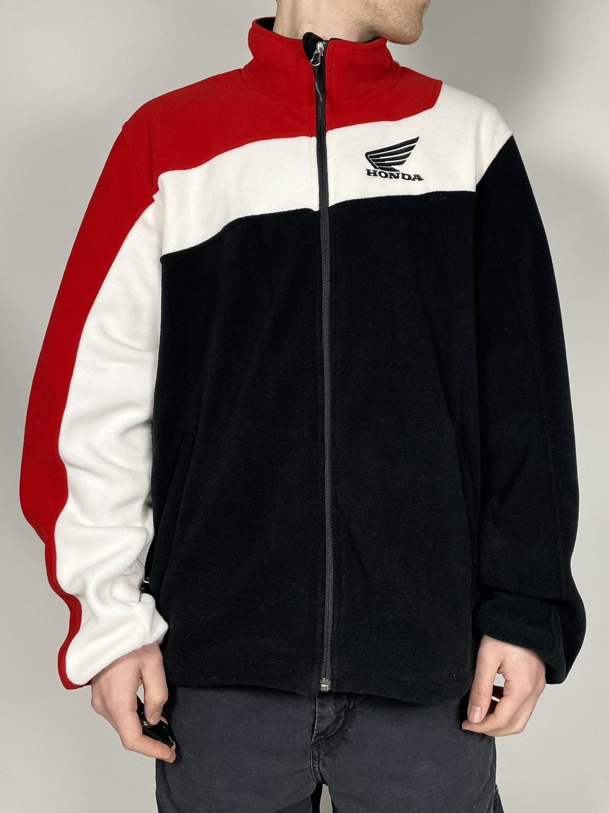 Honda Vintage Honda 🈵 Red Fleece Racing Sponsor Jacket Size US XXL / EU 58 / 5 - 10 Thumbnail