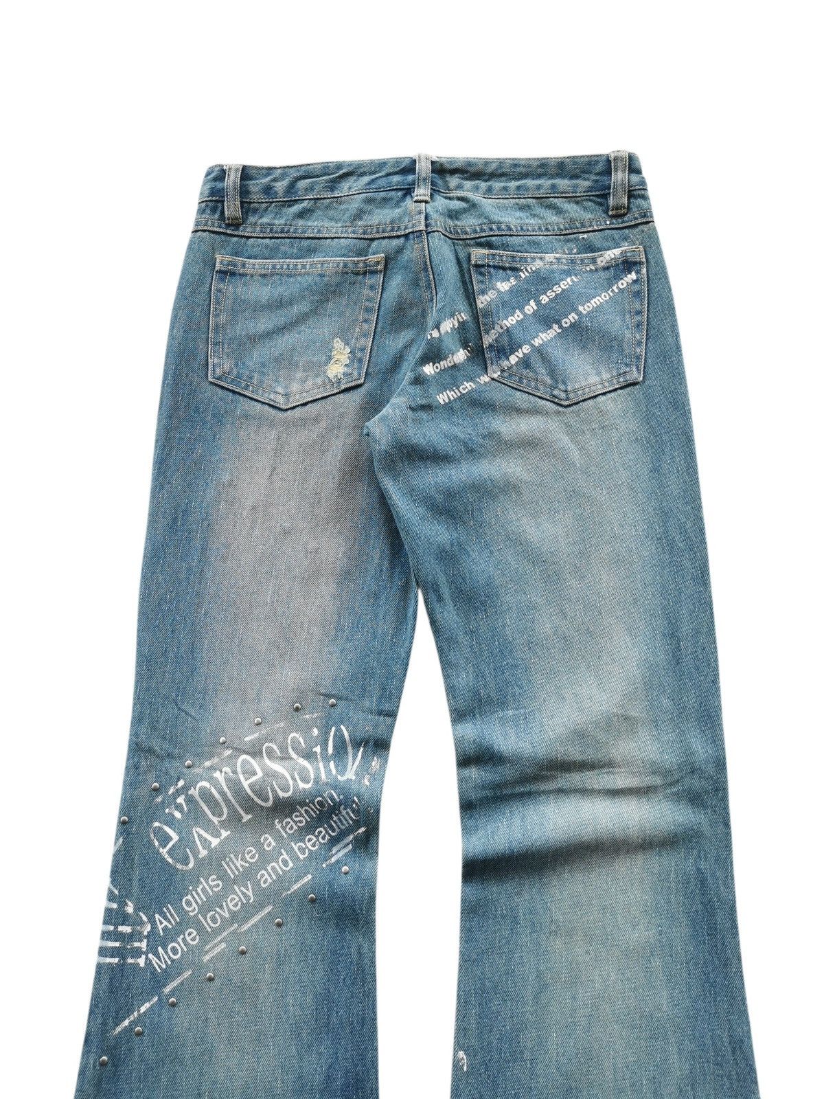 Tornado Mart Treasure Island Flared Distressed Studded Jeans ♦️A832 ♦️ Size 29" - 5 Thumbnail