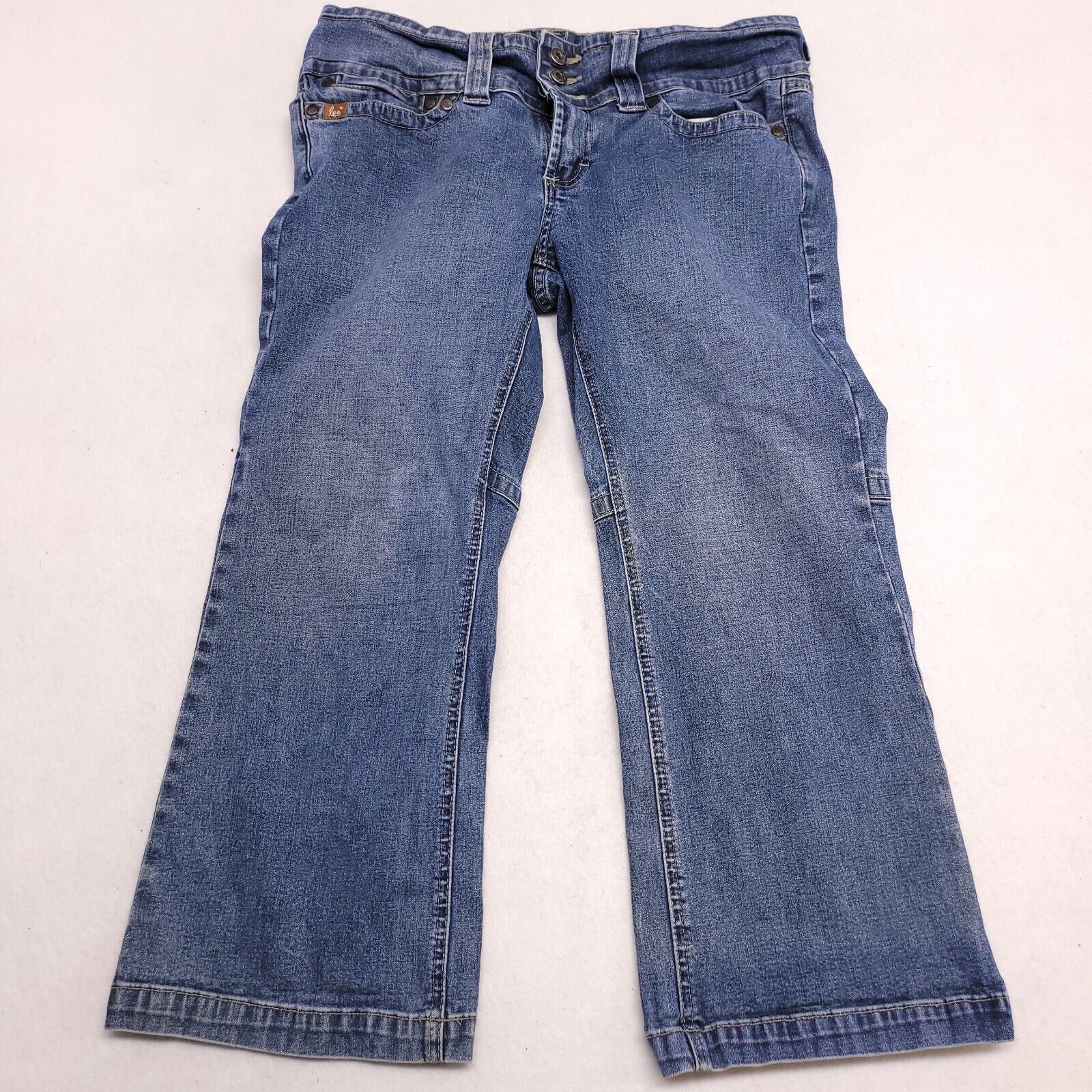 Lee Lee One True Fit Button Zip Denim Jeans Women Size 9/10 Blue Size 32" / US 10 / IT 46 - 2 Thumbnail