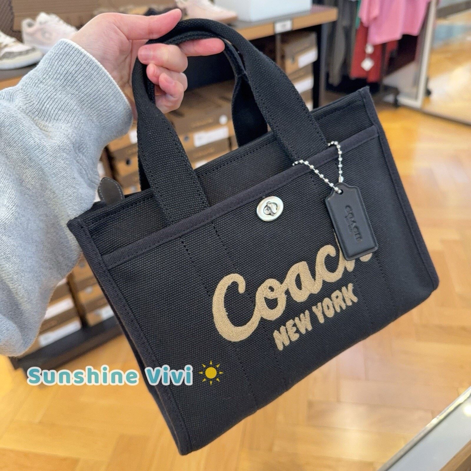 Coach NWT Coach CP158 Tote Bag Cargo Canvas Leather Black Zipper Size ONE SIZE - 2 Thumbnail