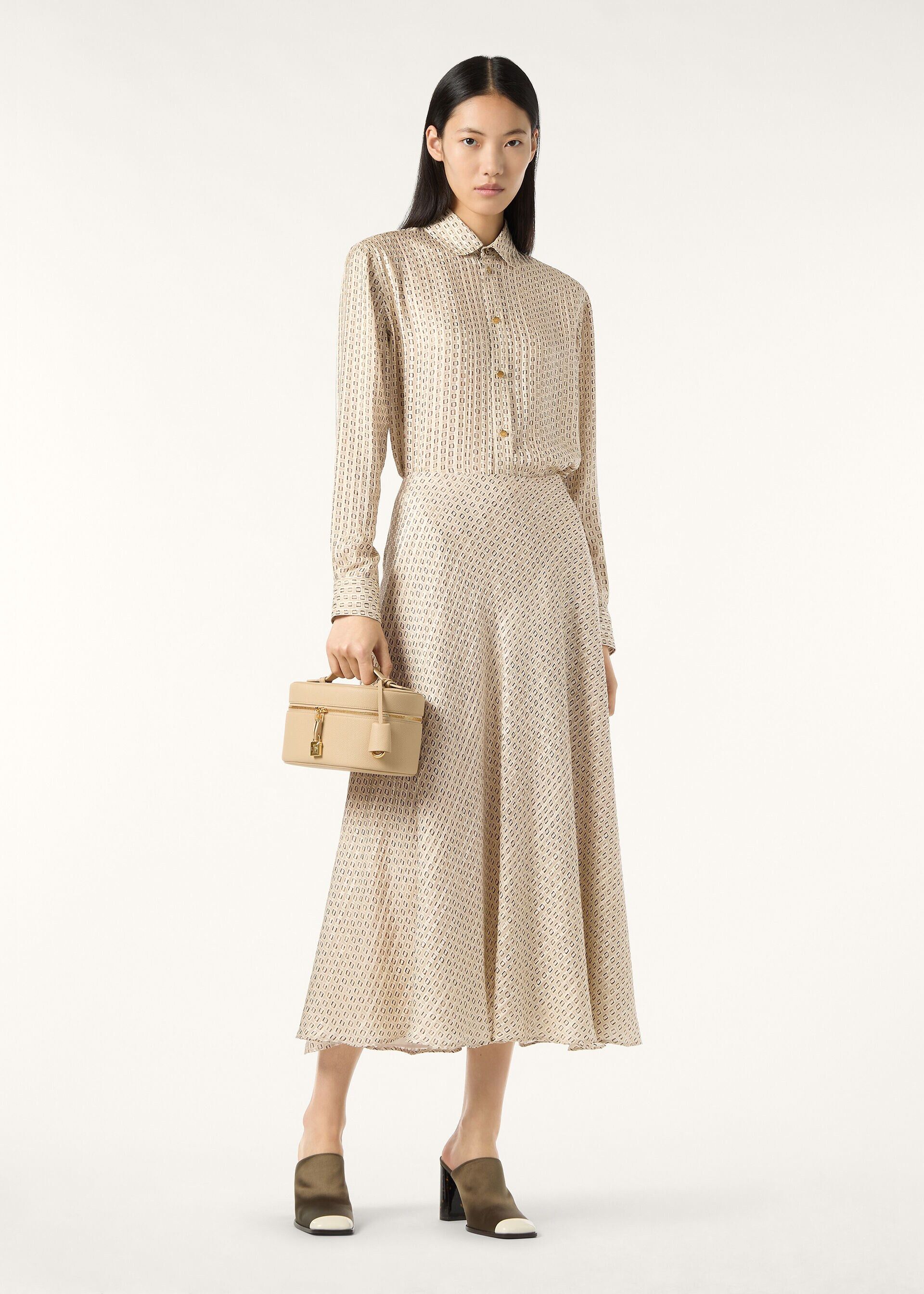 Loro Piana os11x0426 FAQ5894 Erika Skirt in Ivory/Brown Size 27" / US 4 / IT 40 - 2 Thumbnail