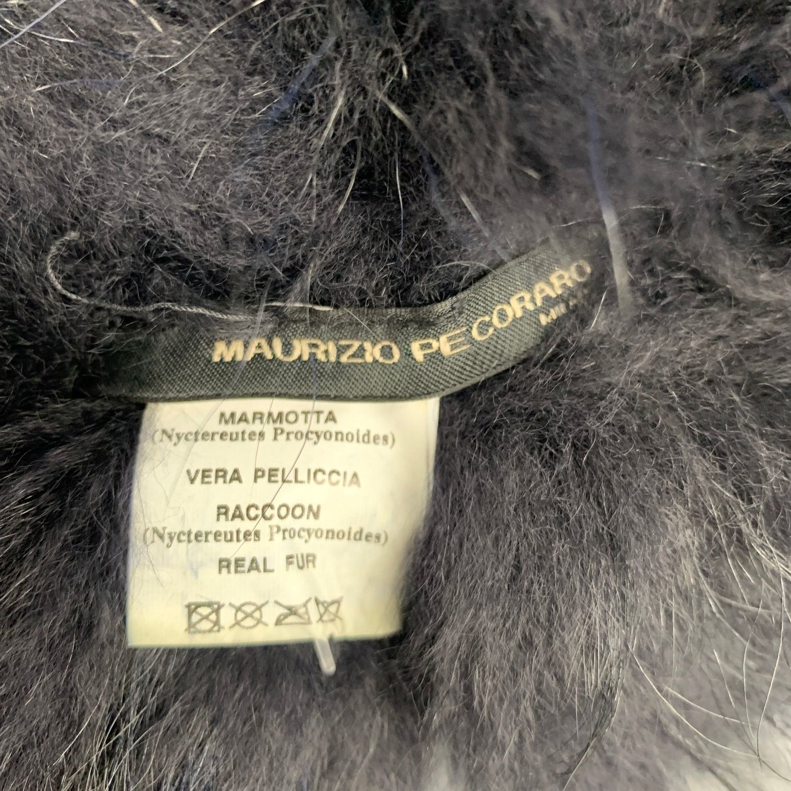 Other MAURIZIO PECORARO Black Blue Raccoon Fur Scarf Size ONE SIZE - 4 Thumbnail
