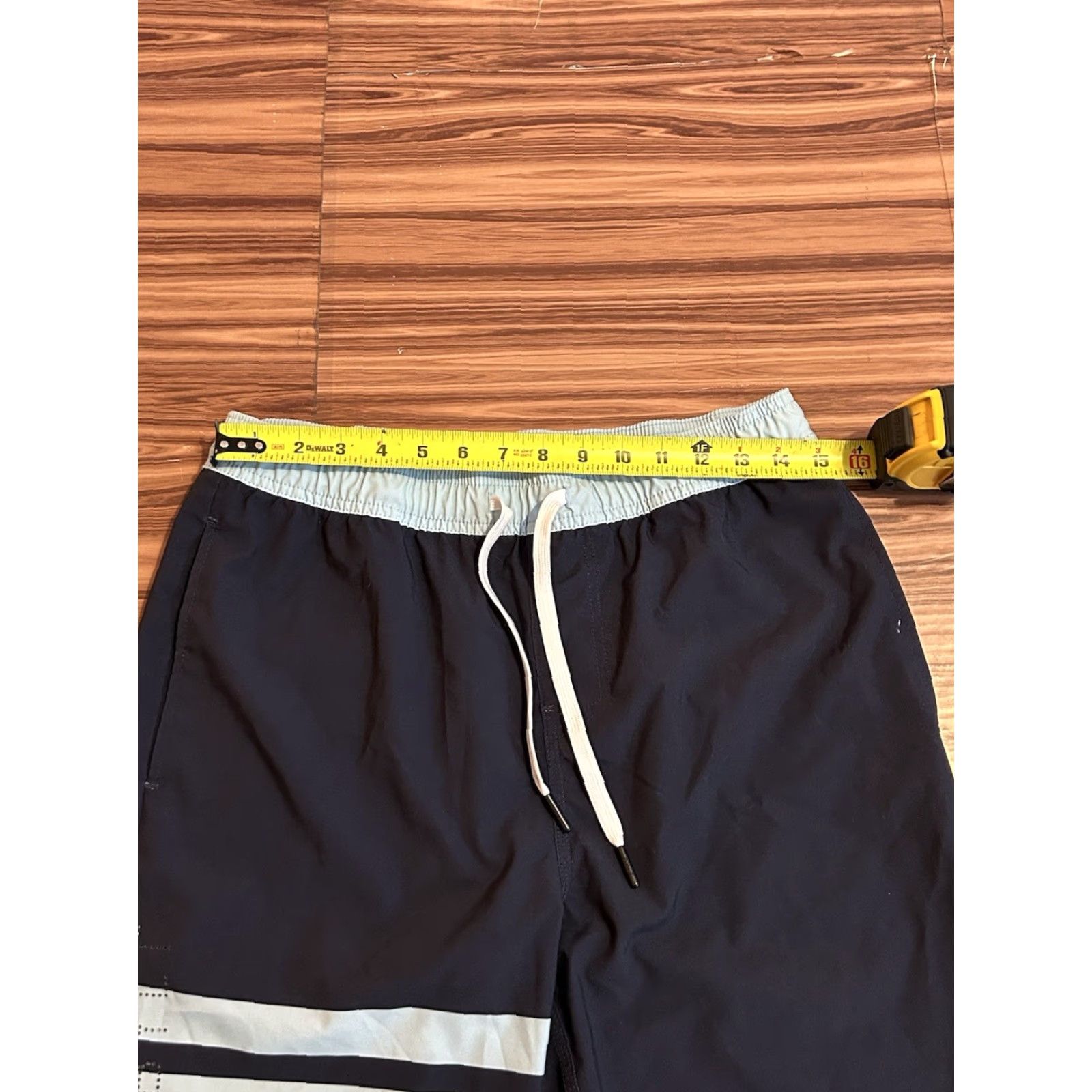 Swims BYLT Coastal Board Shorts Lightweight Pockets Blue Medium Men's Swim Bottoms Geometric Pattern Back Pocket Drawstring Pockets Board Shorts Mens Size US 31 - 5 Thumbnail