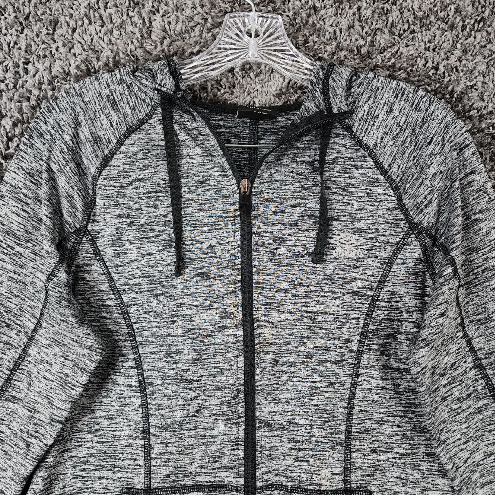 Umbro Umbro Jacket Womens Size M Gray Black Long Sleeve Full Zip Hooded Activewear Size M / US 6-8 / IT 42-44 - 3 Thumbnail
