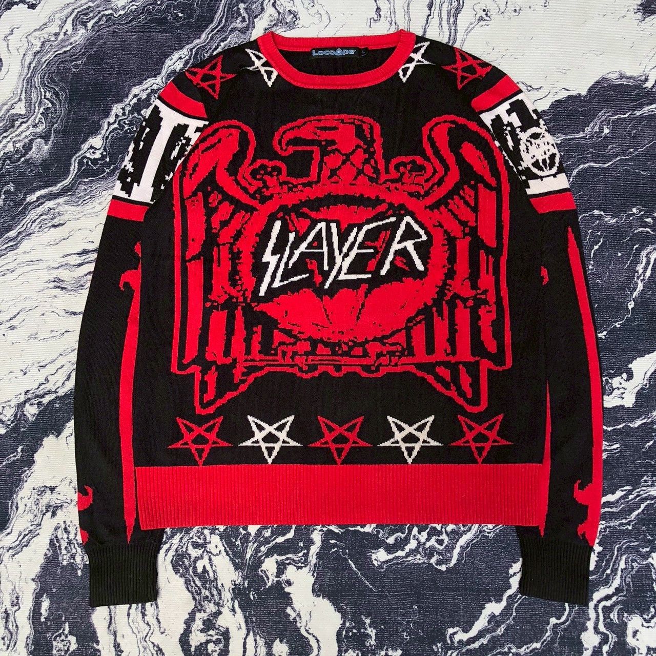 Band Tees Locoape x Slayer Official 2013 Licensed Knit Sweater Size US L / EU 52-54 / 3 - 1 Thumbnail