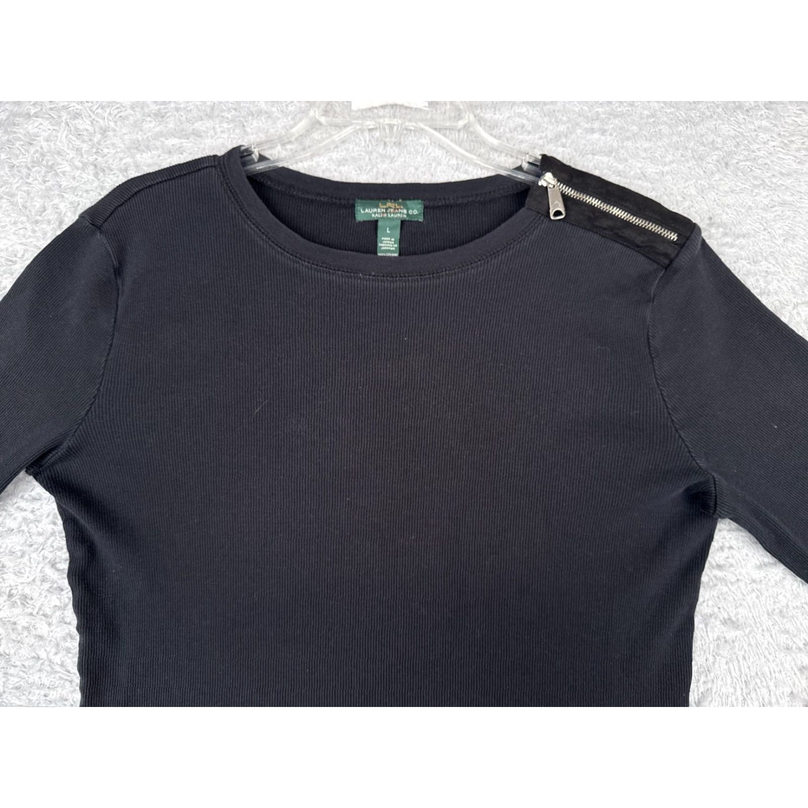 Ralph Lauren VINTAGE Lauren Ralph Lauren Shirt Women Large Black Equestrian Logo Cotton Long Sleeve Casual Fall Spring Summer Winter Size L / US 10 / IT 46 - 4 Thumbnail