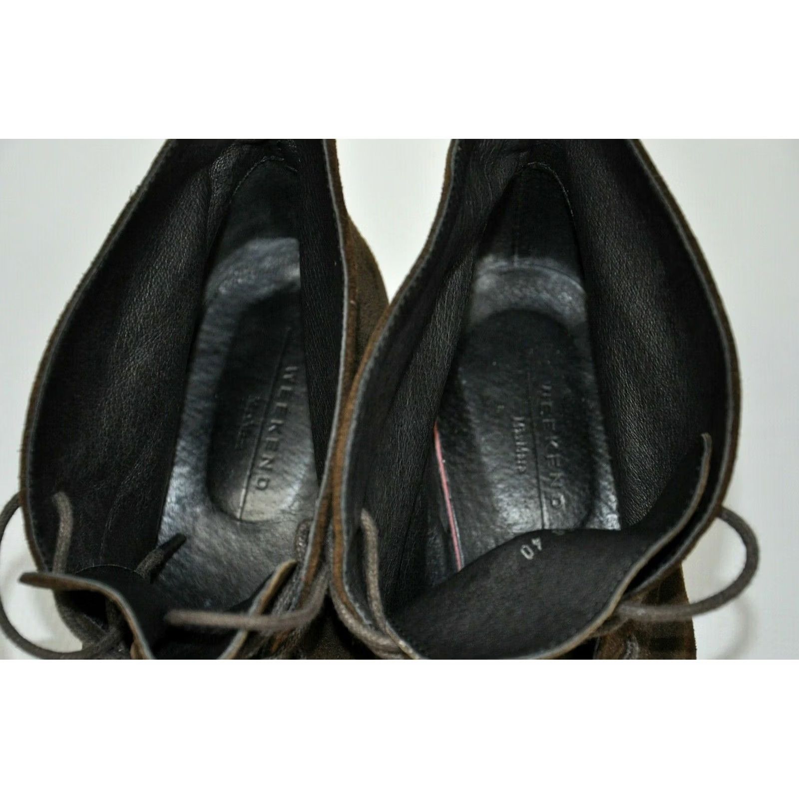 Max Mara MAX MARA WEEKEND Brown Leather Bootie Women US 10 UK 7 EU 40 Ankle Lace Up High Heel Leather Outsole Fall Winter Casual Business Size US 10 / IT 40 - 7 Thumbnail