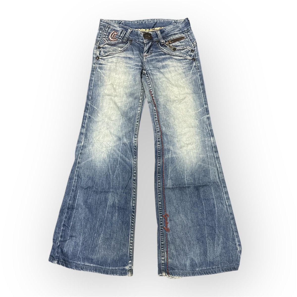 If Six Was Nine × Japanese Brand × Seditionaries CYCLOCITU FLARE JEANS Size US 30 / EU 46 - 1 Thumbnail