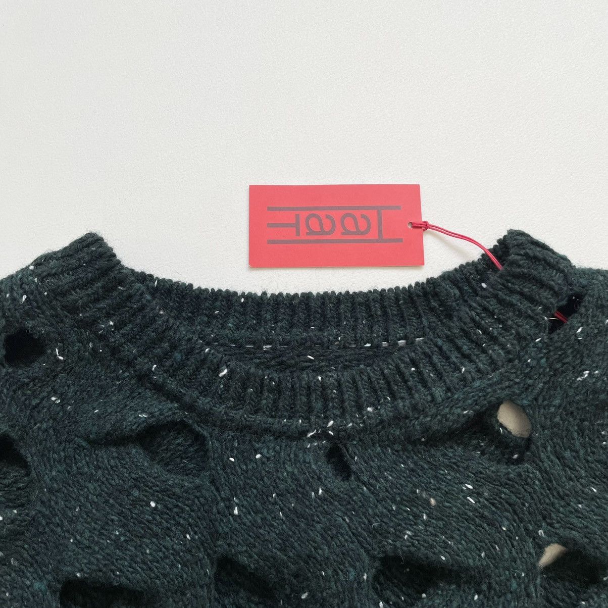 Issey Miyake Forest Green Cut Out Wool ‘Nest Knit’ Size US M / EU 48-50 / 2 - 4 Thumbnail