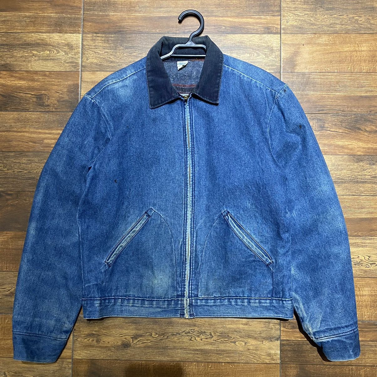 Vintage 1970 Vintage Denim Work Jacket Blanket Lining (Made in USA) Size US S / EU 44-46 / 1 - 6 Thumbnail