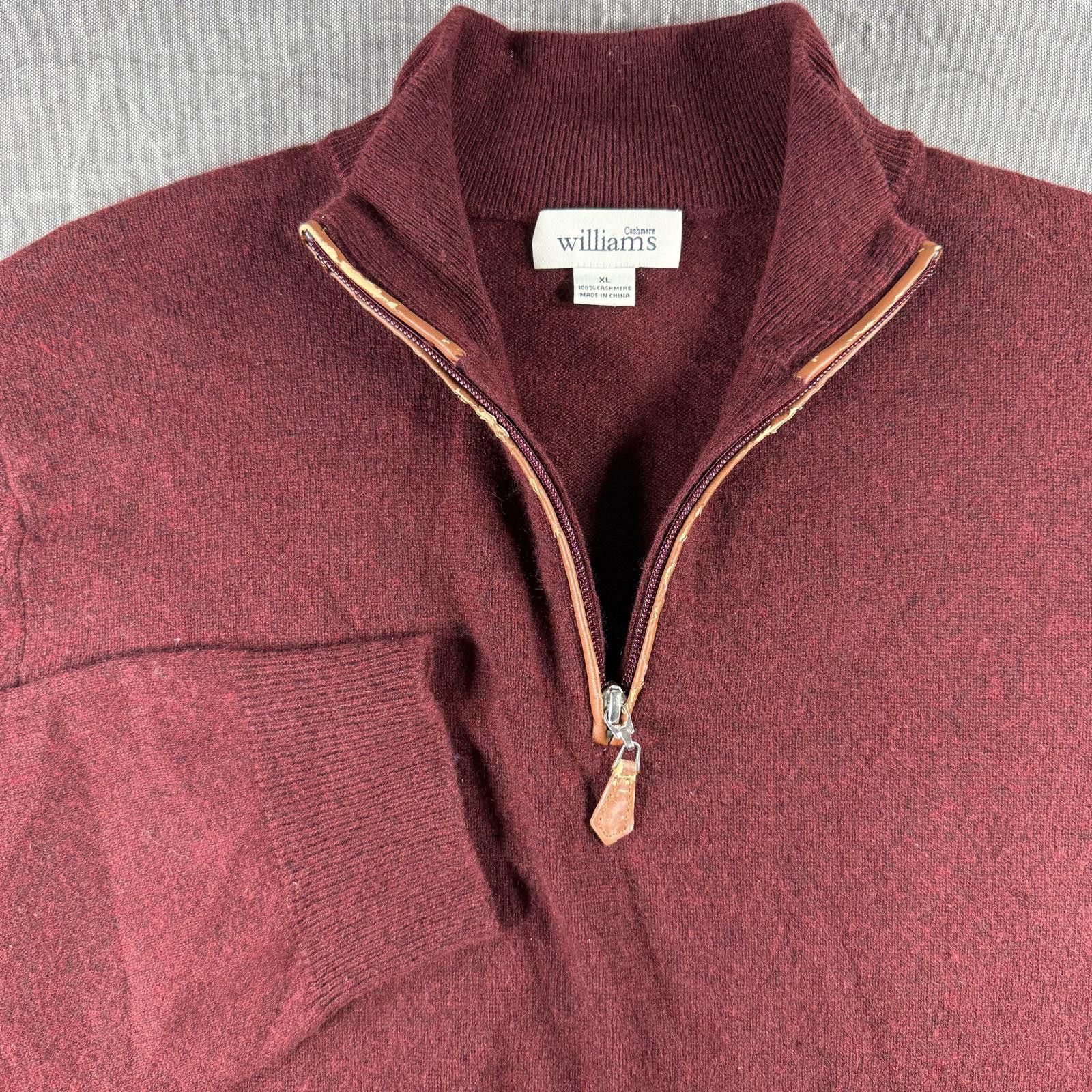 R.M. Williams Williams Sweater Men's XL Burgundy Cashmere 1/4 zip Size US XL / EU 56 / 4 - 1 Thumbnail